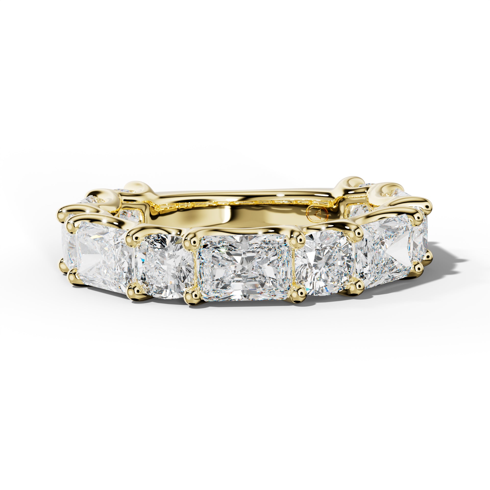 5.0 Carat East West Radiant and Cushion Diamond 3/4 Anniversary Band Shared Prong
