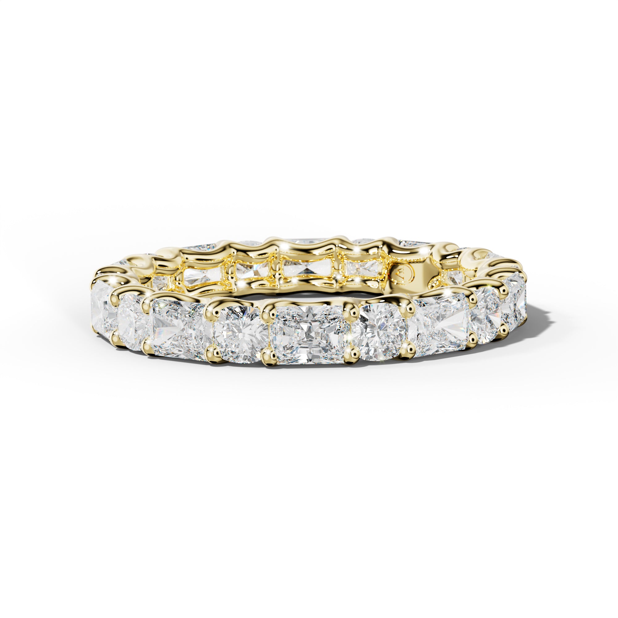 3.0 Carat East West Radiant and Cushion Diamond Eternity Band Shared Prong