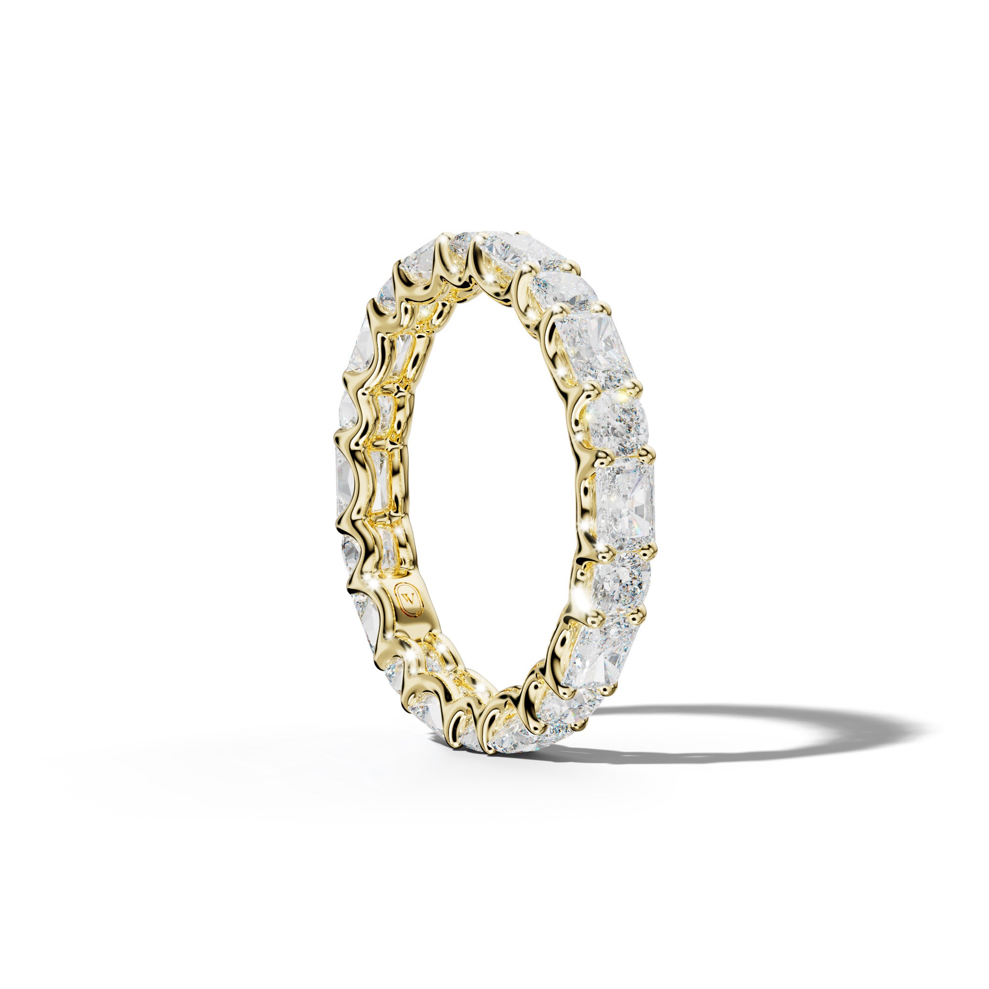 3.0 Carat East West Radiant and Cushion Diamond Eternity Band Shared Prong