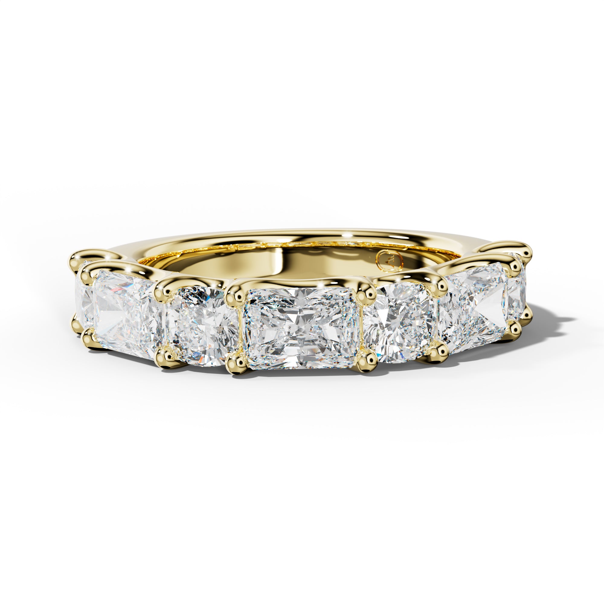 4.0 Carat East West Radiant and Cushion Diamond Half Anniversary Band Shared Prong