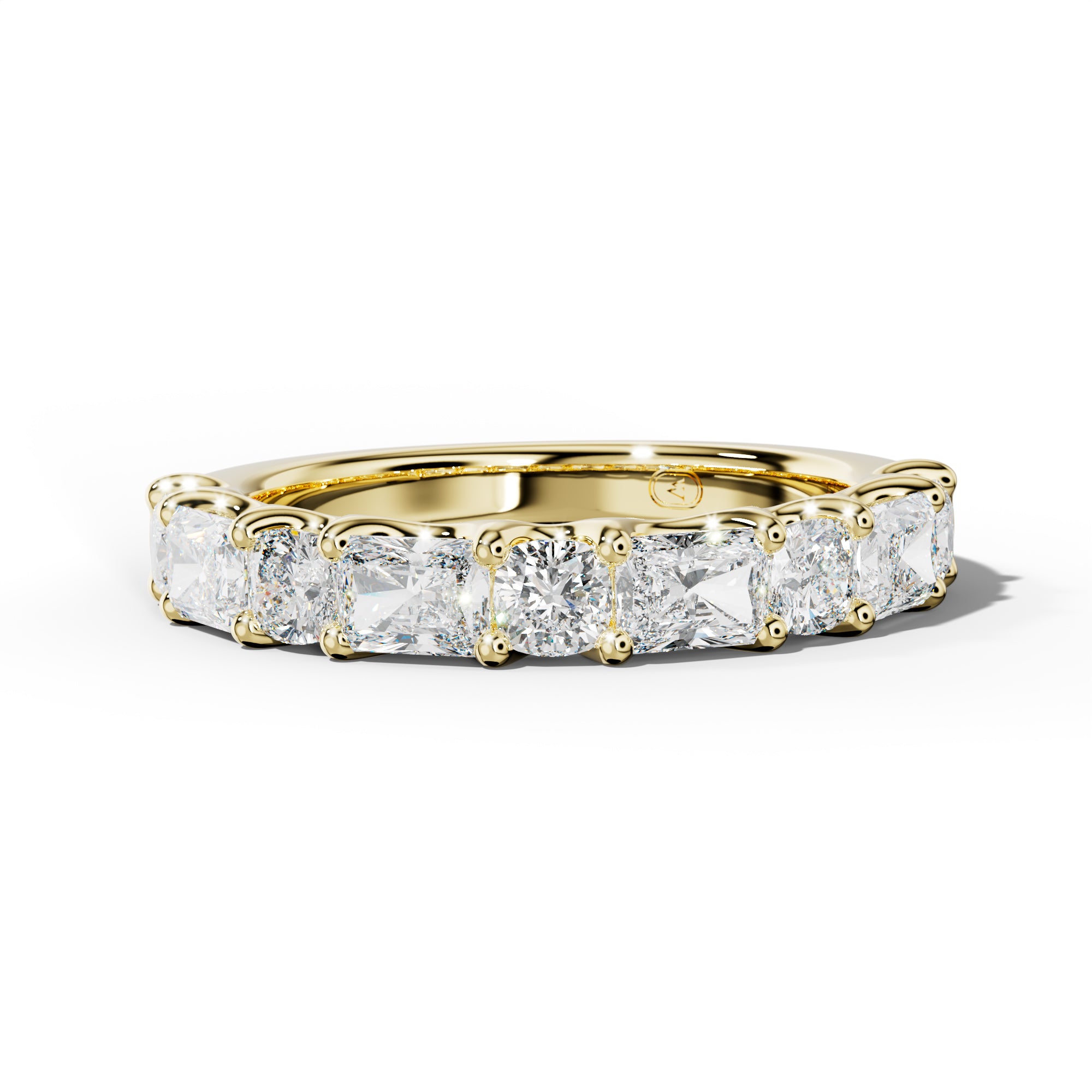 2.0 Carat East West Radiant and Cushion Diamond Half Anniversary Band Shared Prong