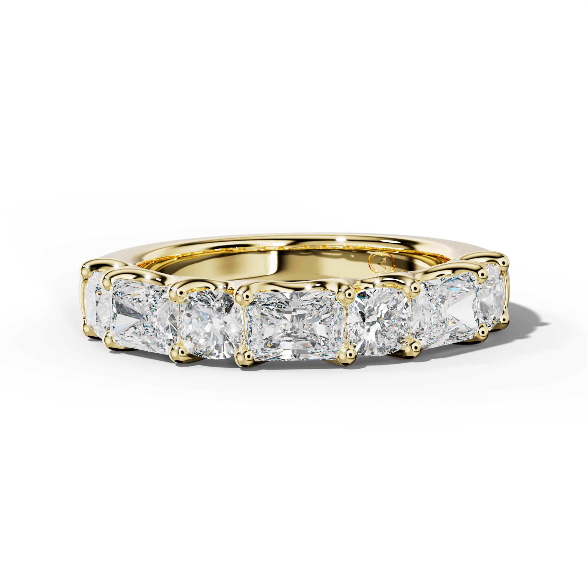 3.0 Carat East West Radiant and Cushion Diamond Half Anniversary Band Shared Prong