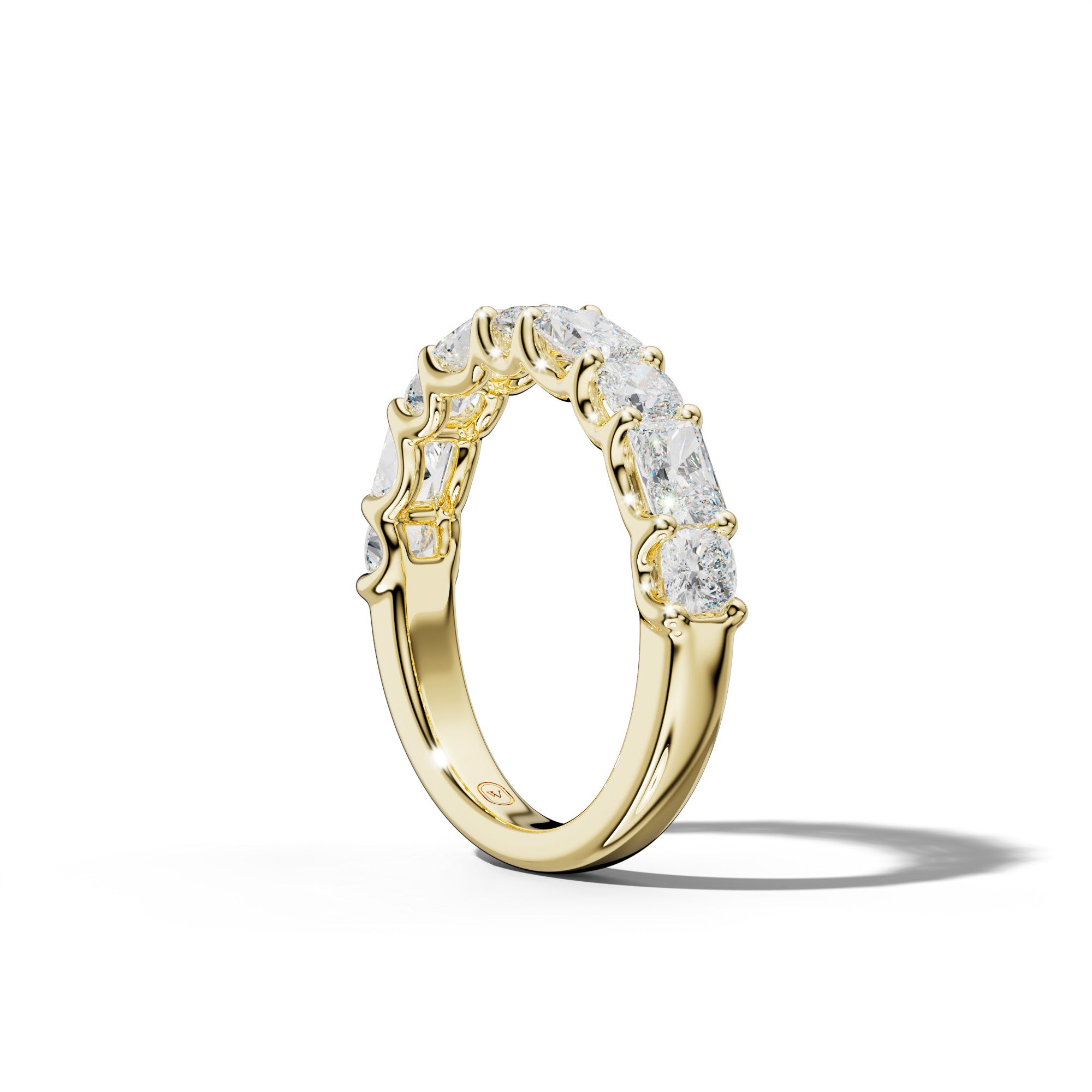 2.0 Carat East West Radiant and Cushion Diamond Half Anniversary Band Shared Prong