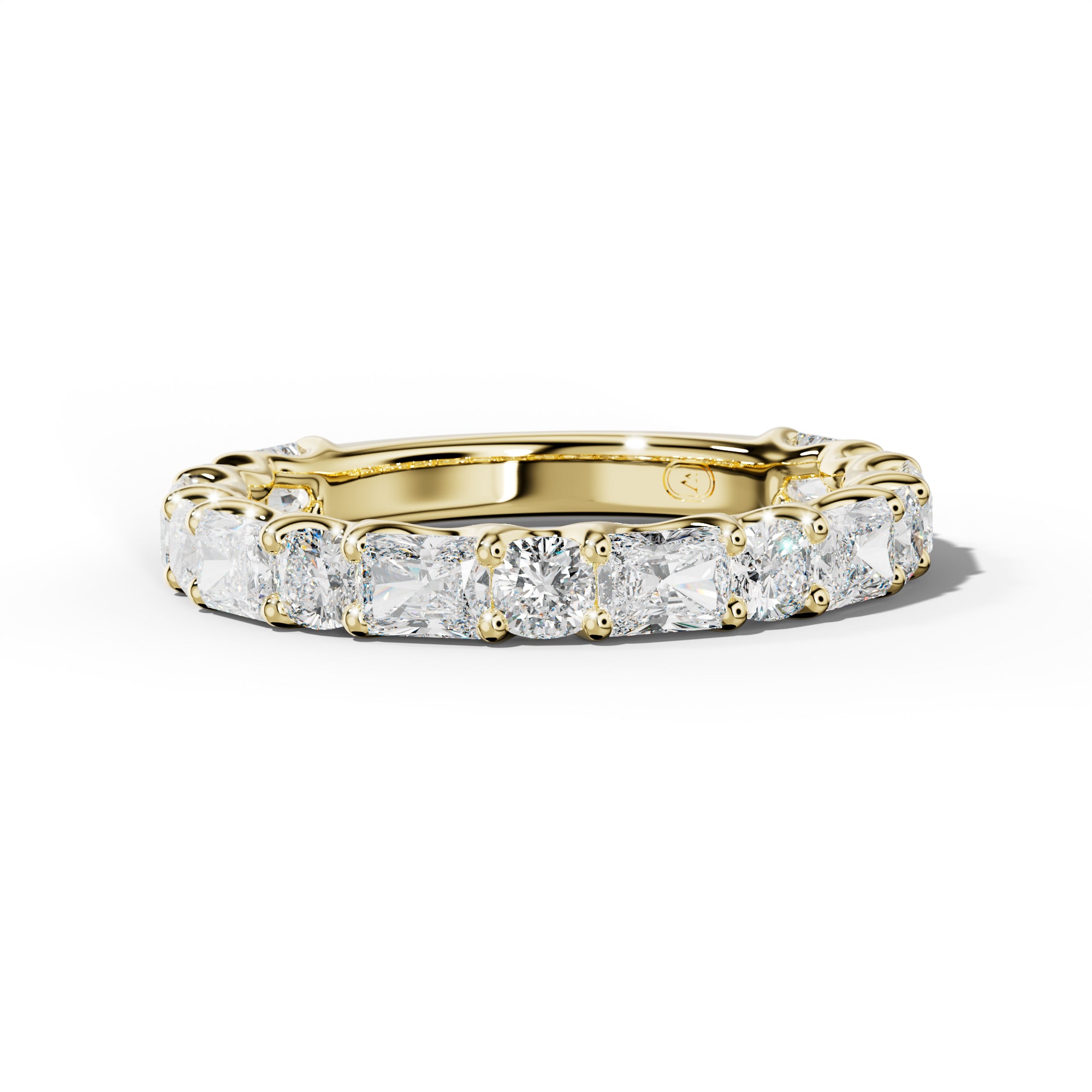2.0 Carat East West Radiant and Cushion Diamond 3/4 Anniversary Band Shared Prong
