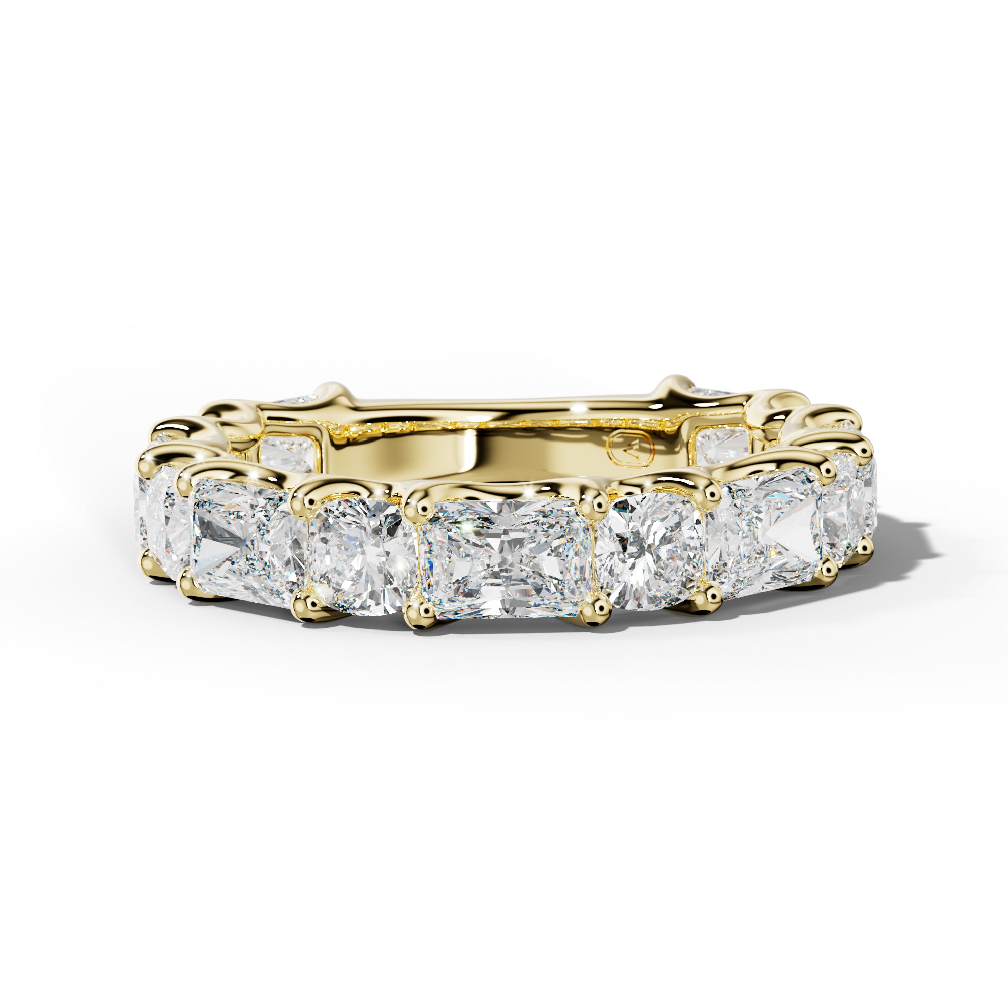 4.0 Carat East West Radiant and Cushion Diamond 3/4 Anniversary Band Shared Prong