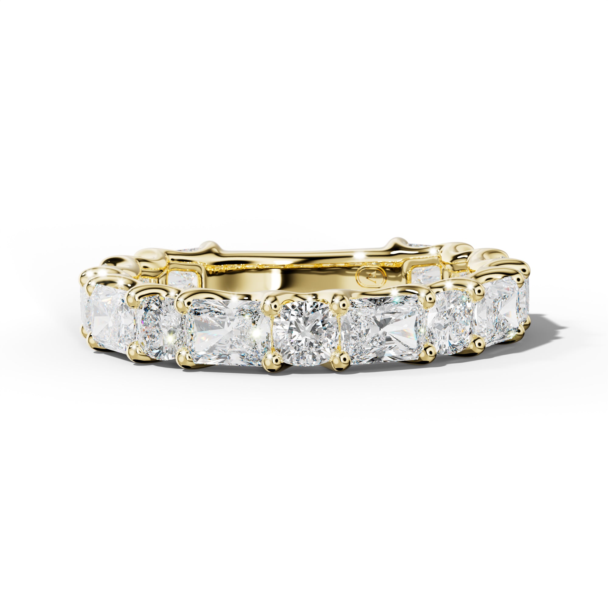 3.0 Carat East West Radiant and Cushion Diamond 3/4 Anniversary Band Shared Prong