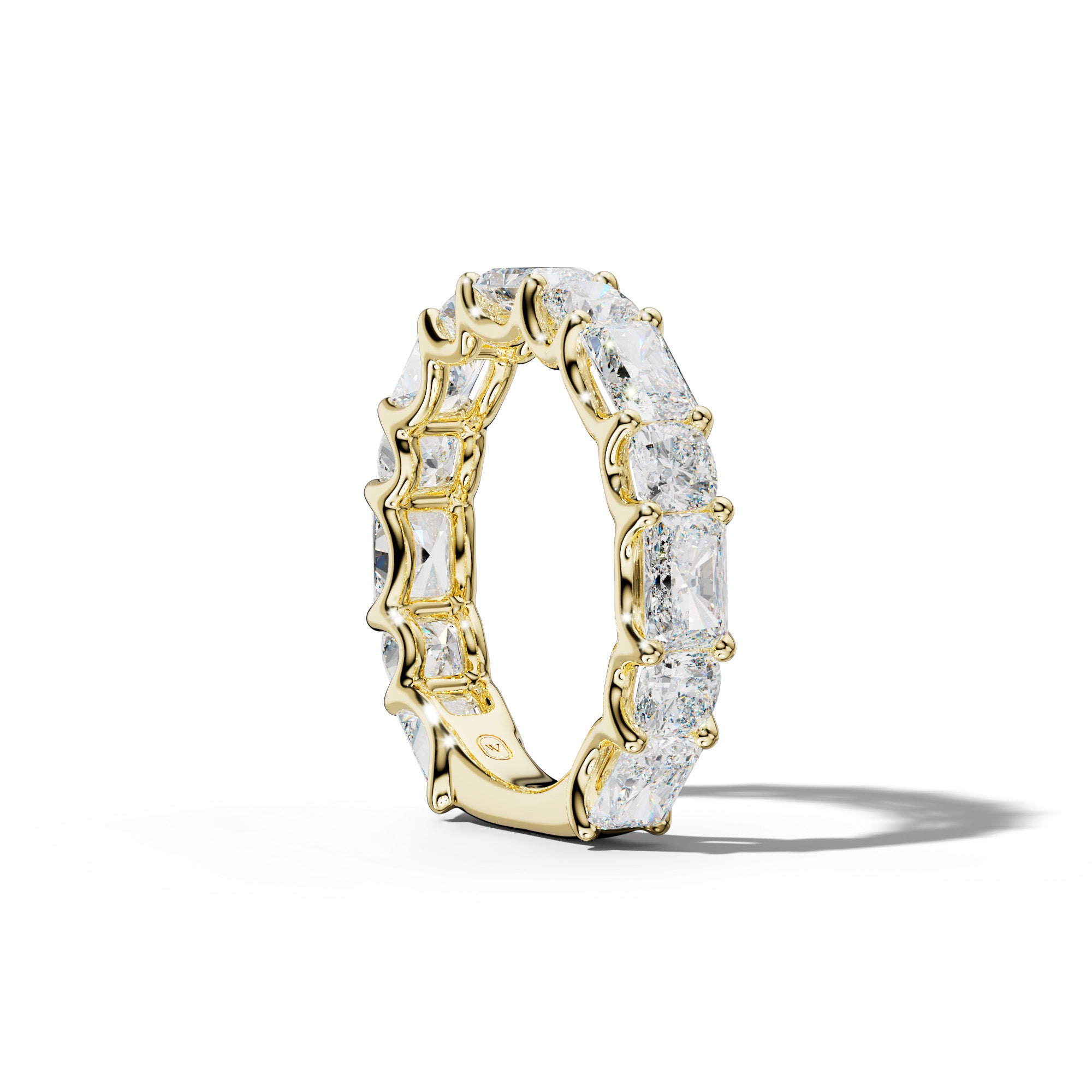 4.0 Carat East West Radiant and Cushion Diamond 3/4 Anniversary Band Shared Prong