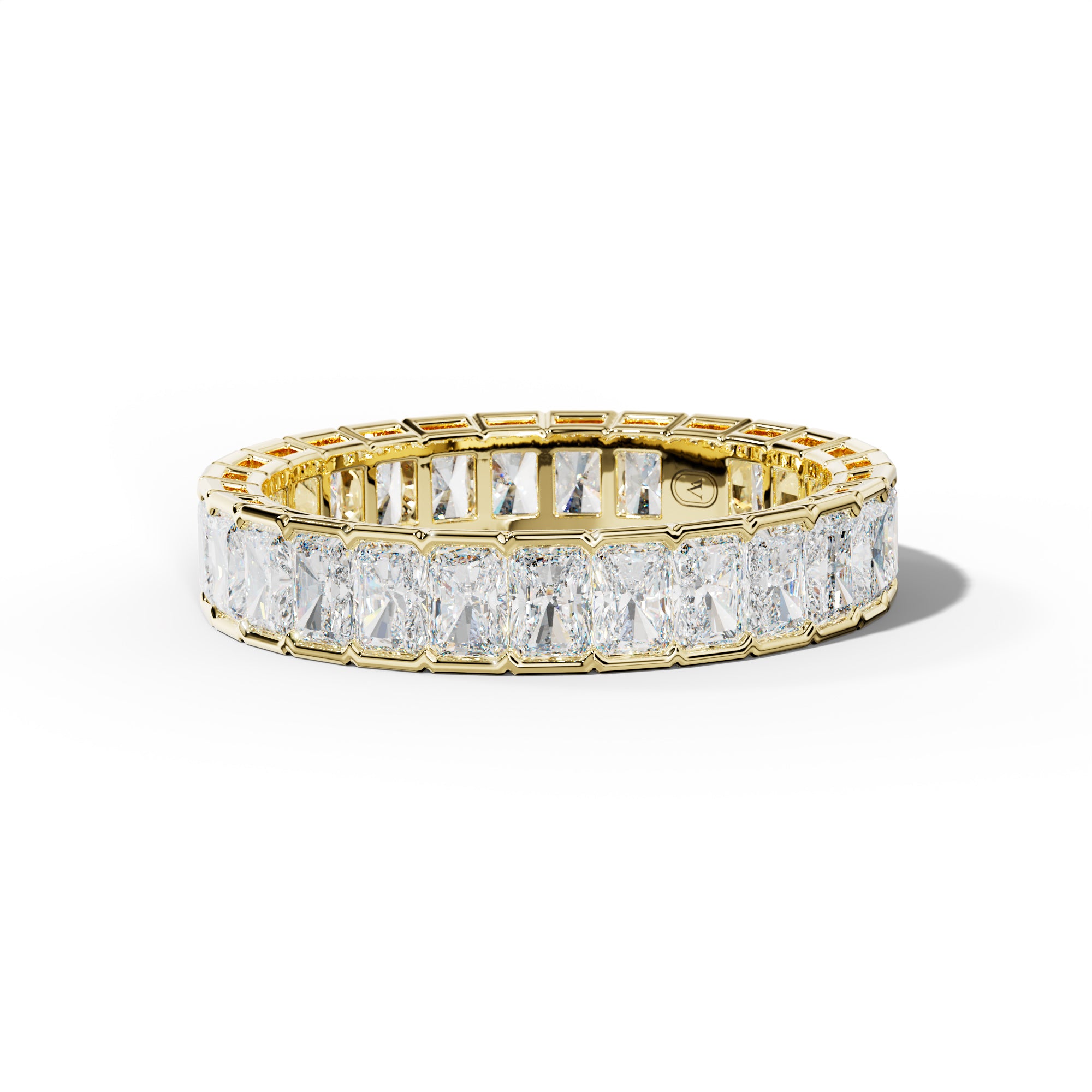 3.0 Carat Radiant Diamond Half Bezel Set Eternity Band