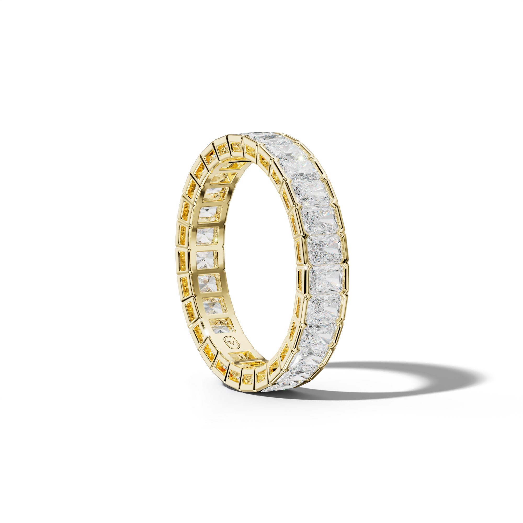 3.0 Carat Radiant Diamond Half Bezel Set Eternity Band
