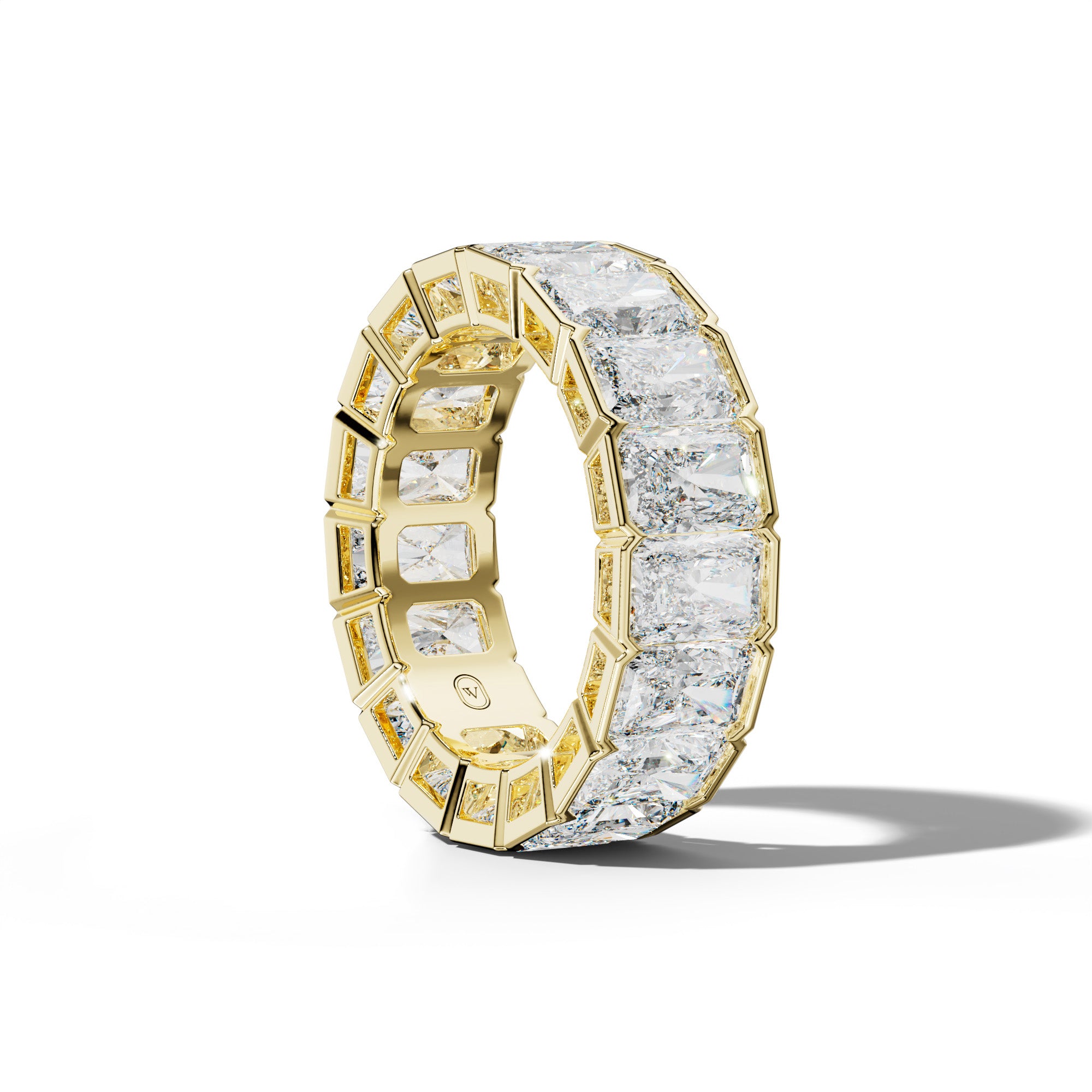 11.0 Carat Radiant Diamond Half Bezel Set Eternity Band