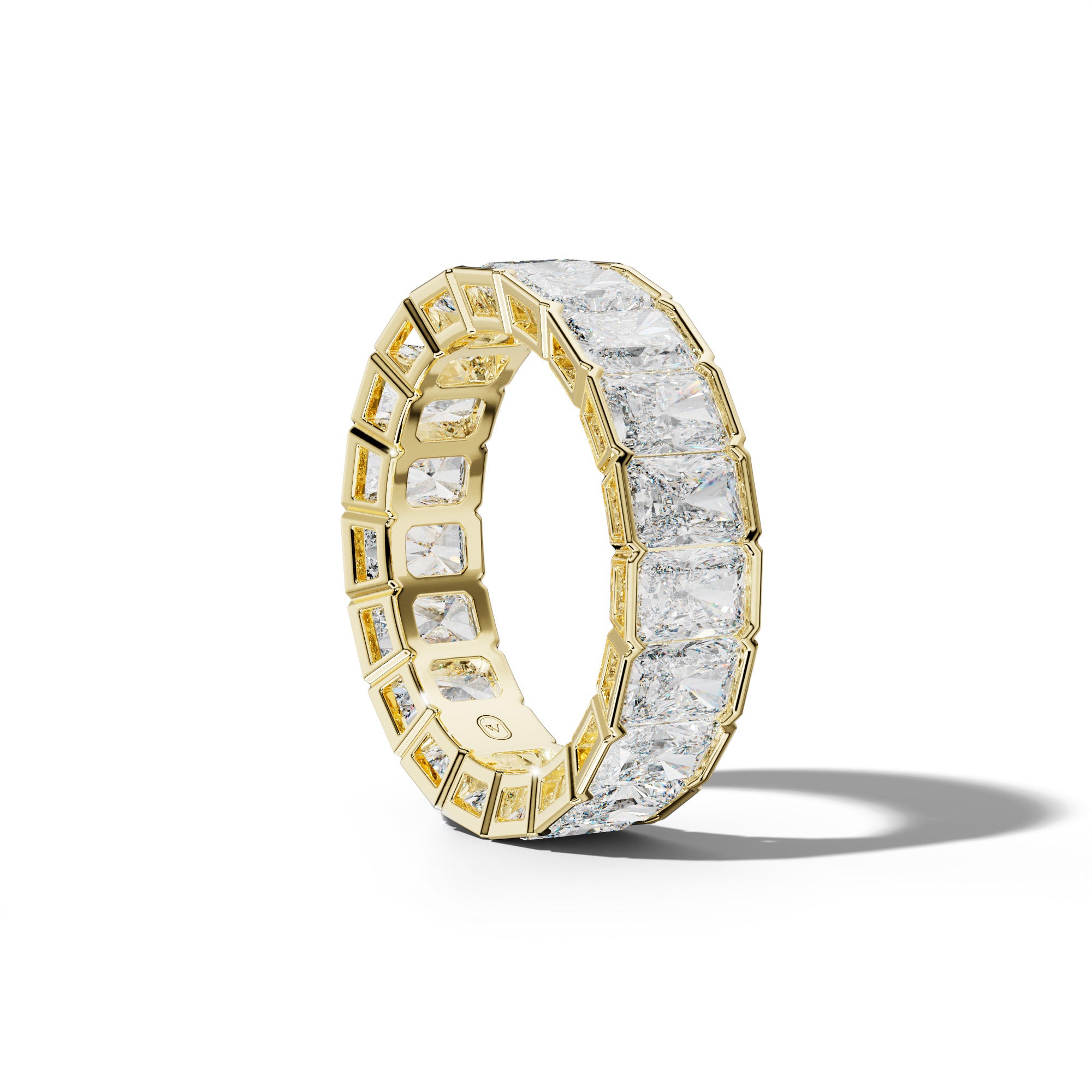 7.0 Carat Radiant Diamond Half Bezel Set Eternity Band