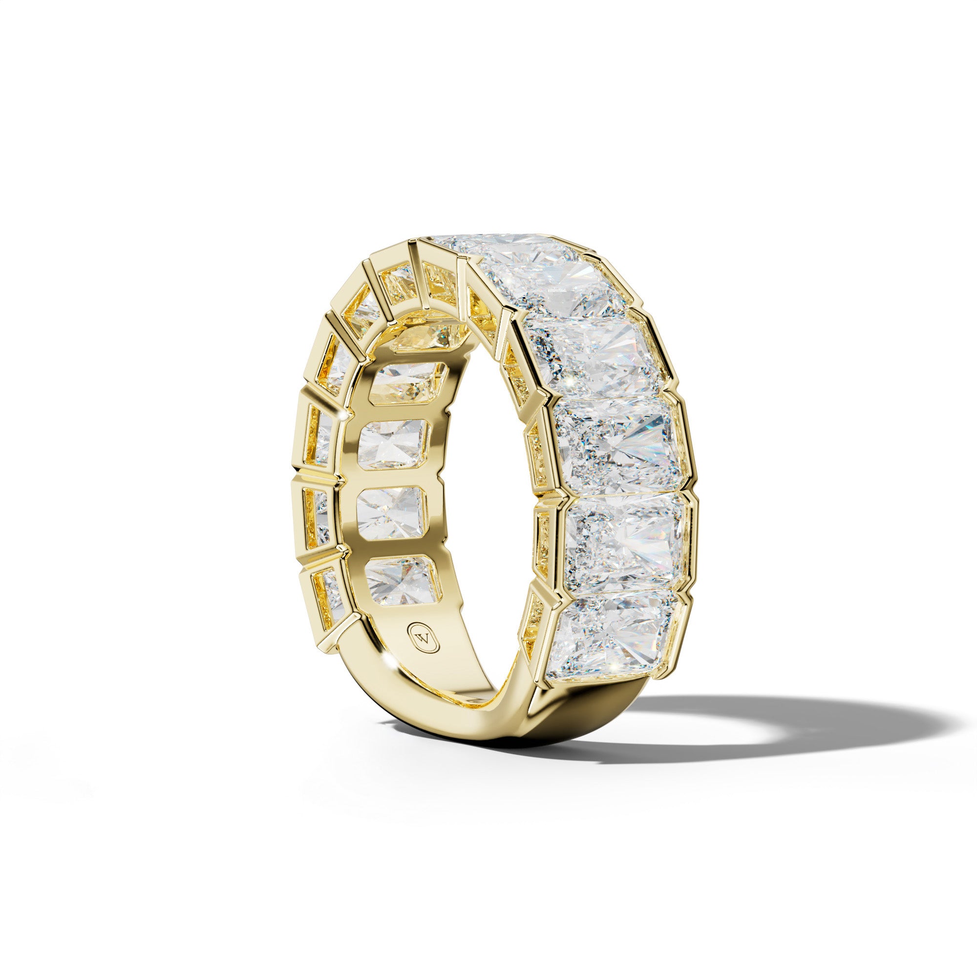 8.0 Carat Radiant Diamond Half Bezel Set 3/4 Anniversary Band