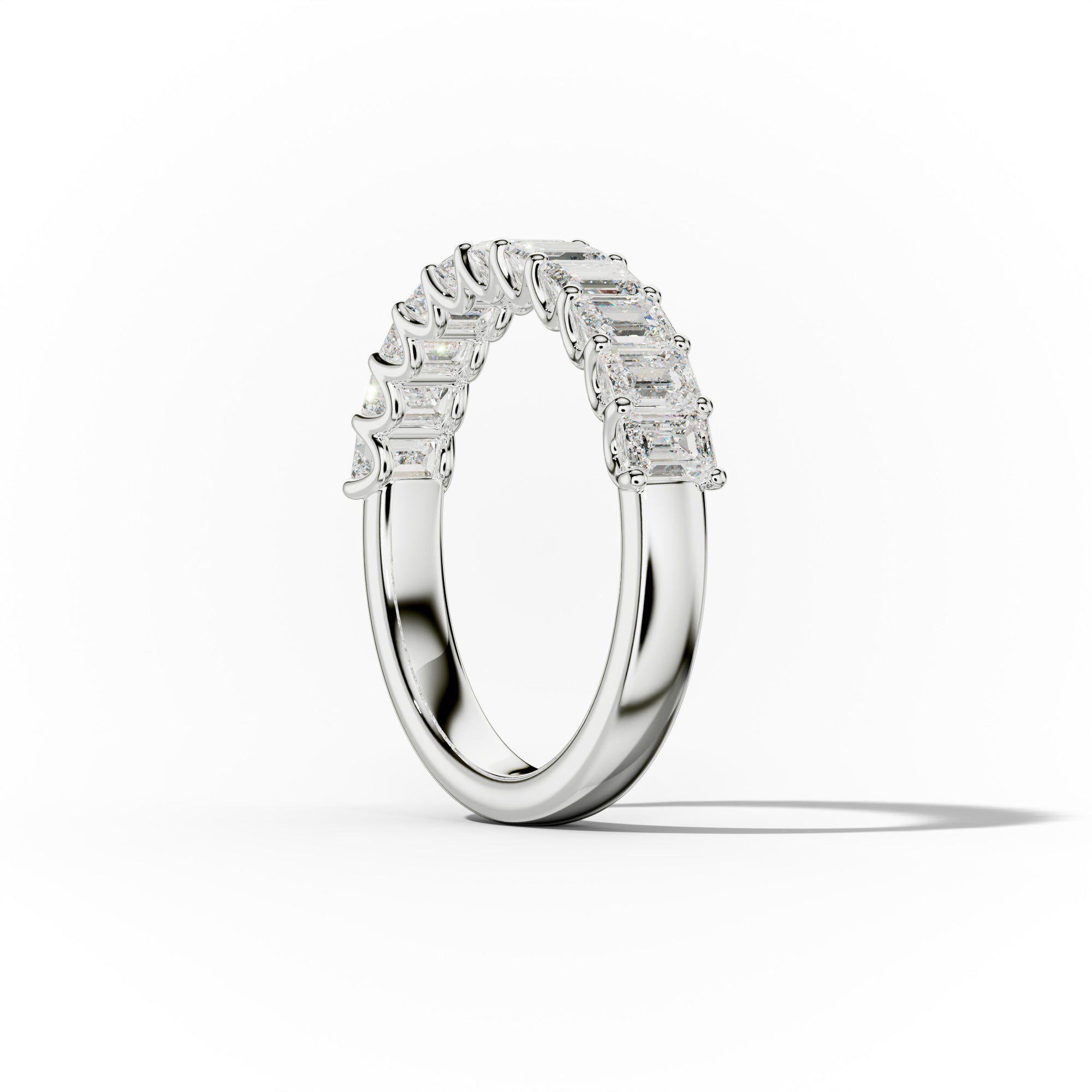 1.0 Carat Emerald Cut Diamond Anniversary Band