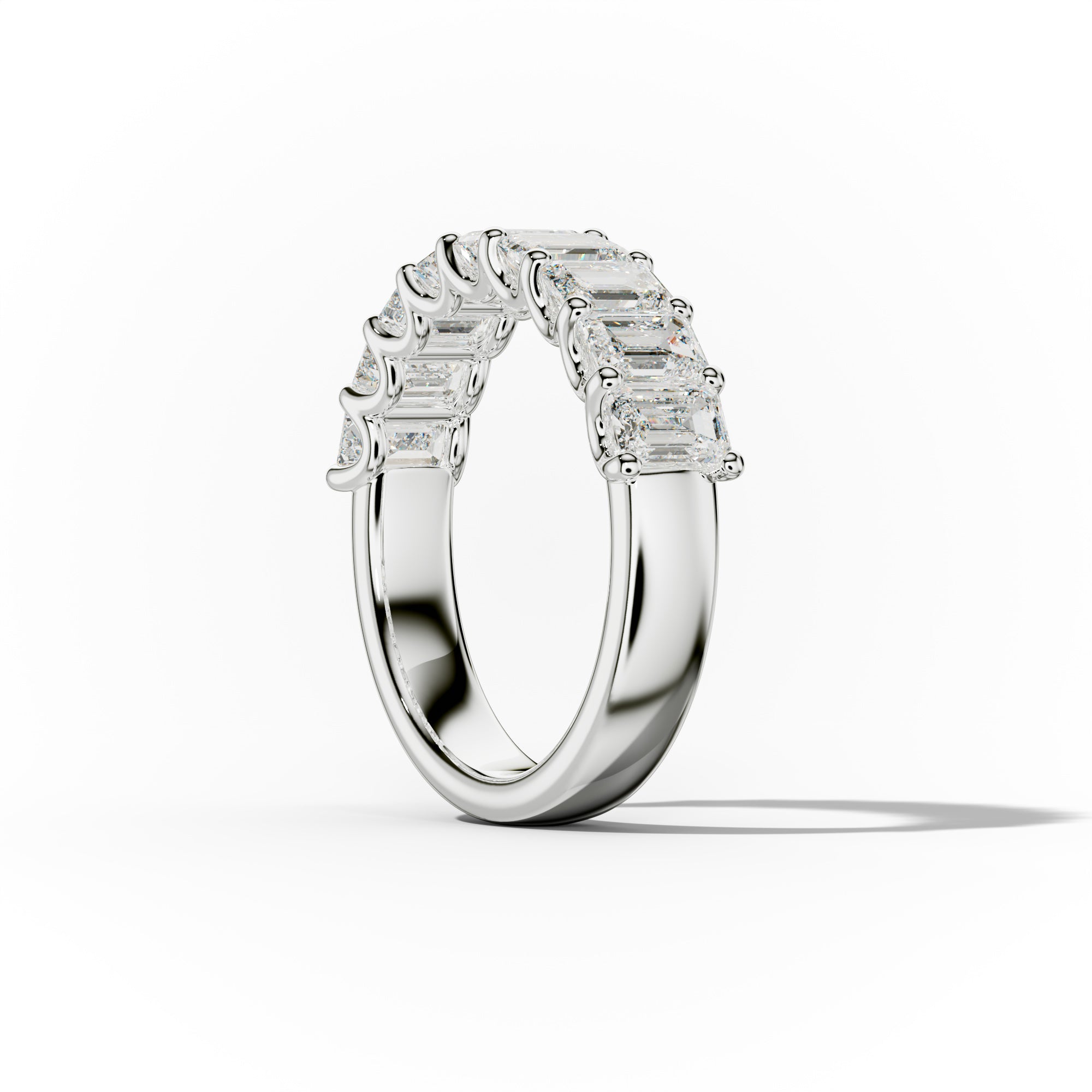 2.0 Carat Emerald Cut Diamond  Anniversary Band
