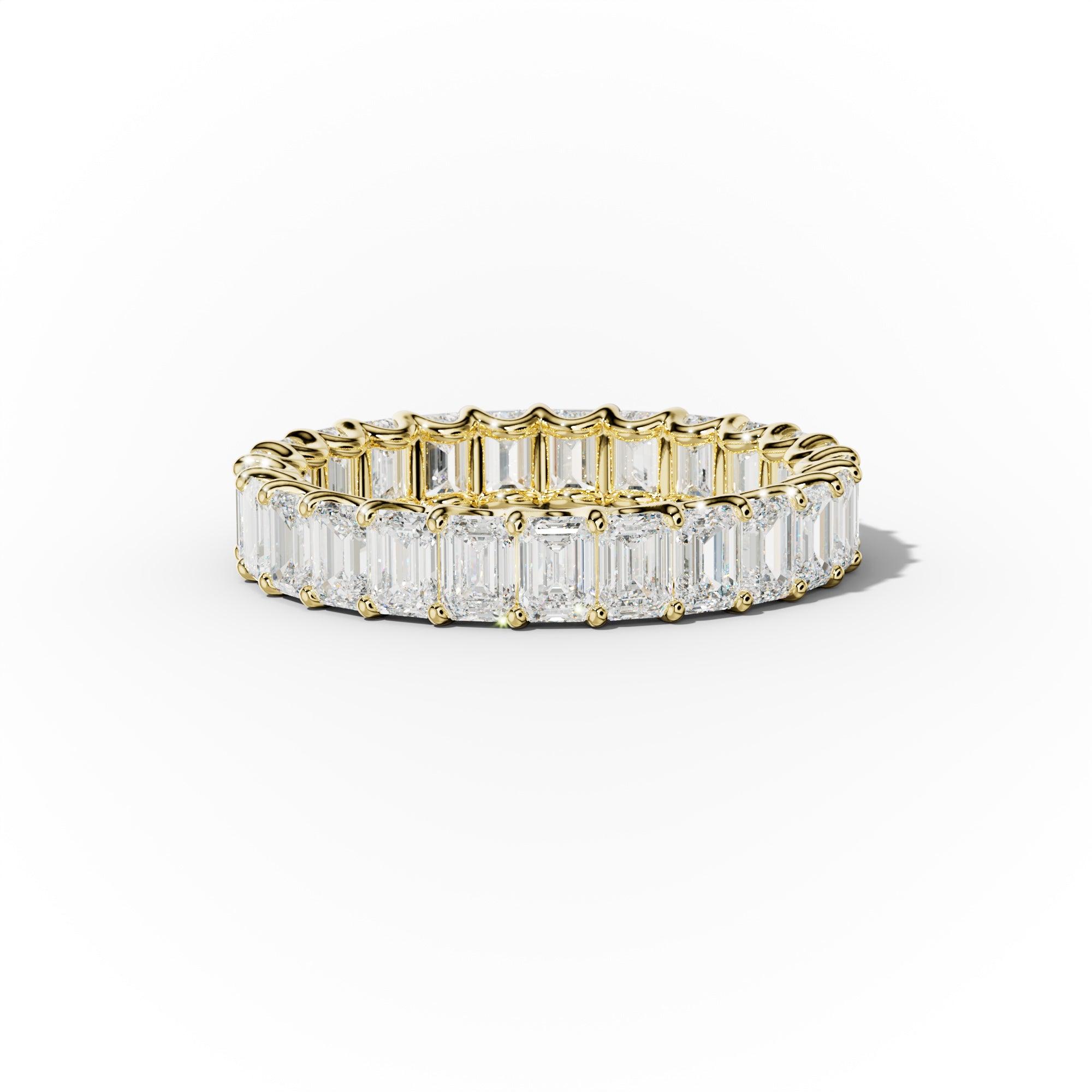 3.0 Carat Emerald Diamond Eternity Band Shared Prong