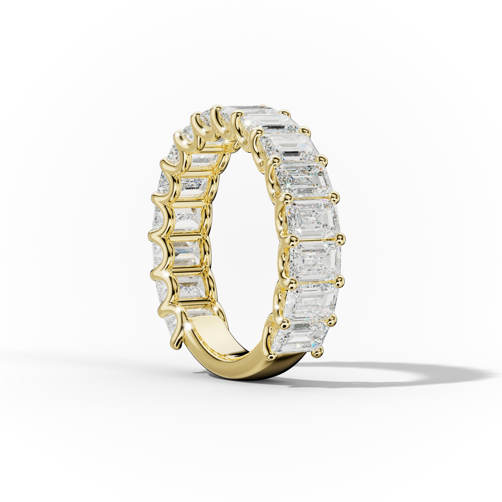 4.0 Carat Emerald Cut Diamond Anniversary Band U Prong