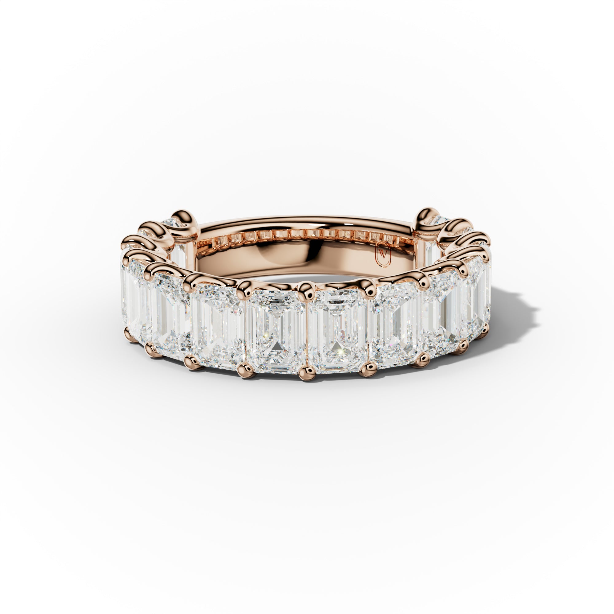 5.0 Carat Emerald Cut Diamond Anniversary Band U Prong