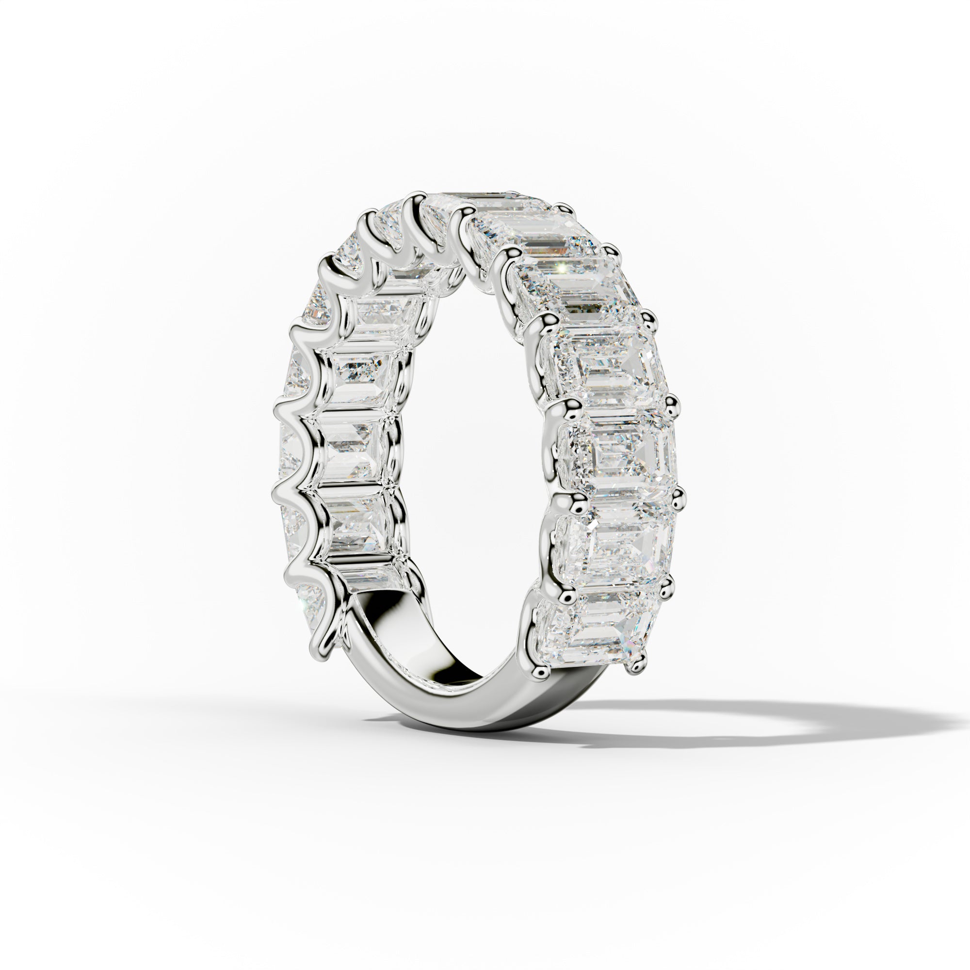 5.0 Carat Emerald Cut Diamond Anniversary Band U Prong