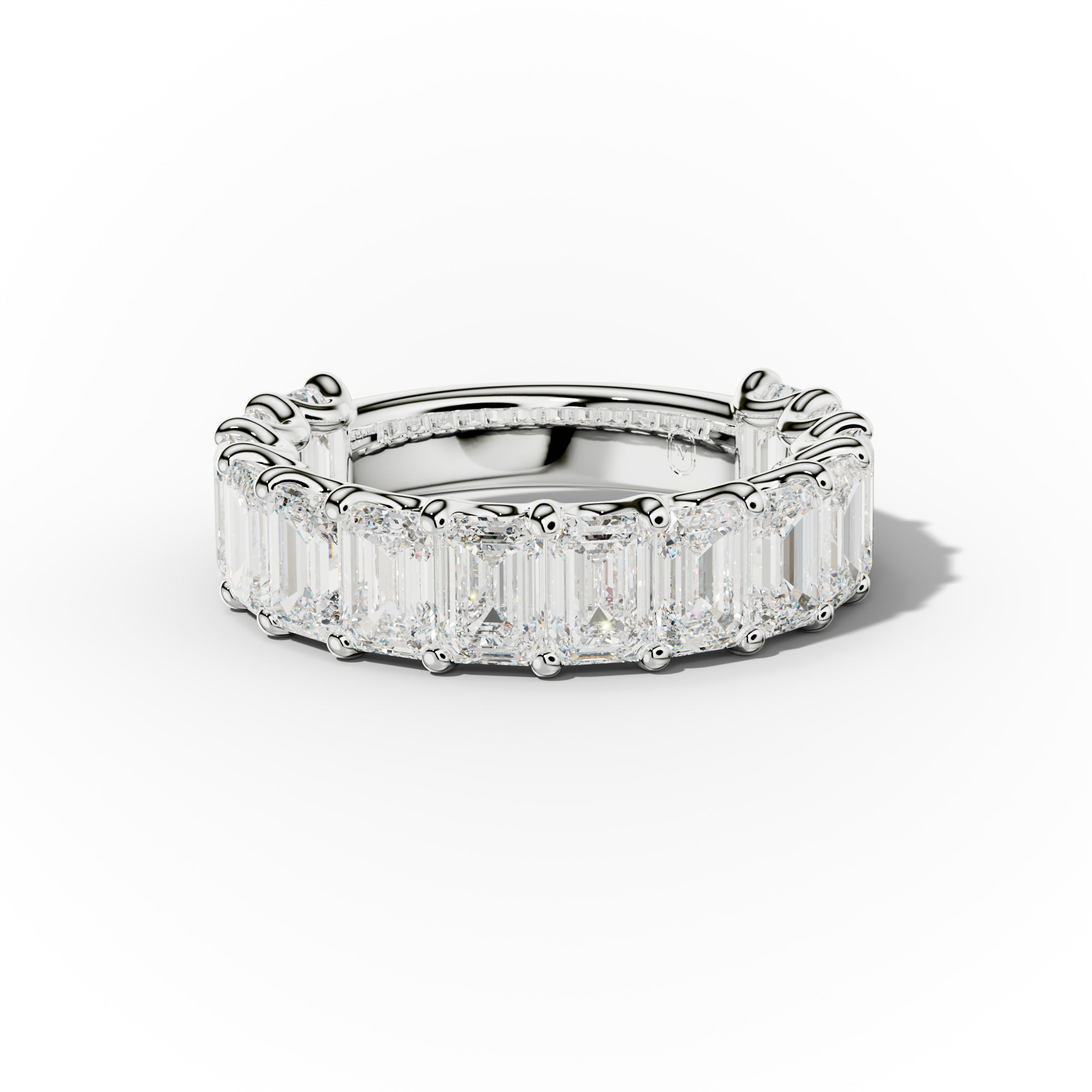 5.0 Carat Emerald Cut Diamond Anniversary Band U Prong