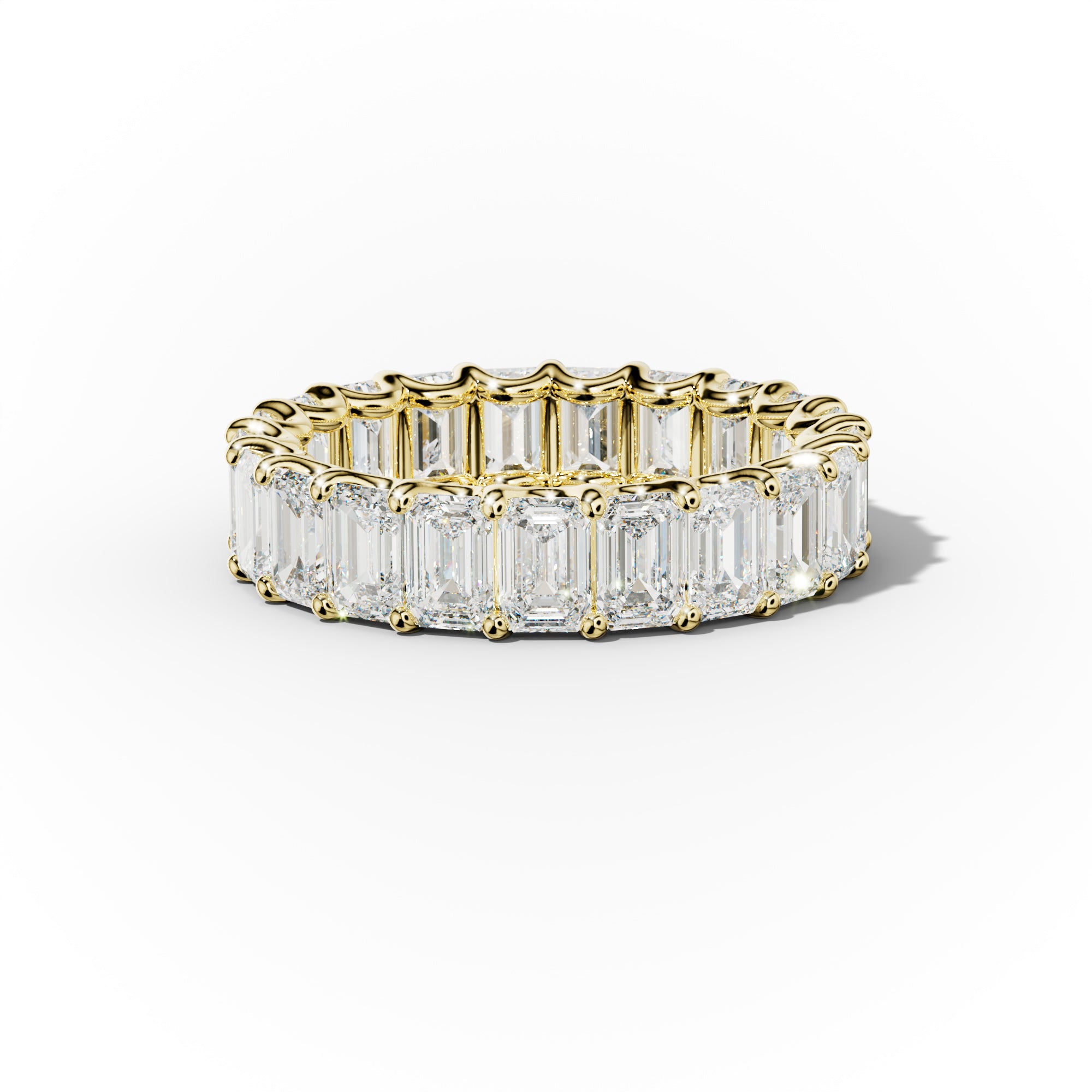 5.0 Carat Emerald Cut Diamond Eternity Band Shared Prong