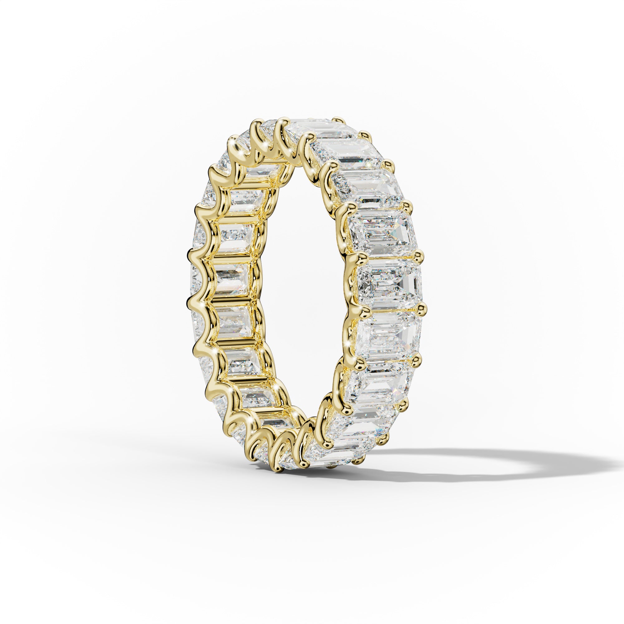 5.0 Carat Emerald Cut Diamond Eternity Band Shared Prong