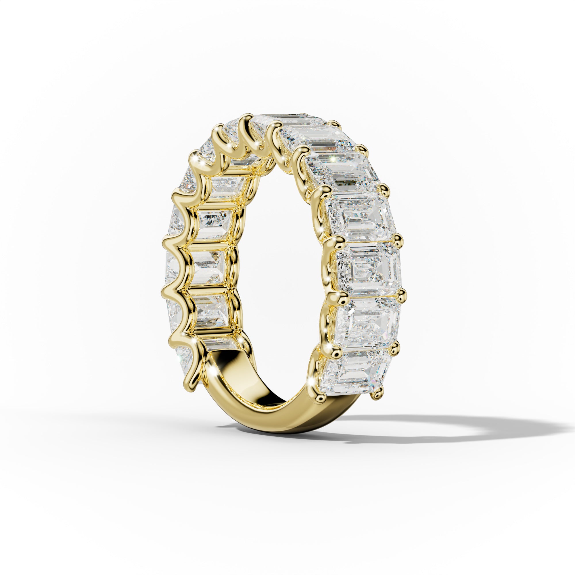 5.0 Carat Emerald Cut Diamond Anniversary Band U Prong