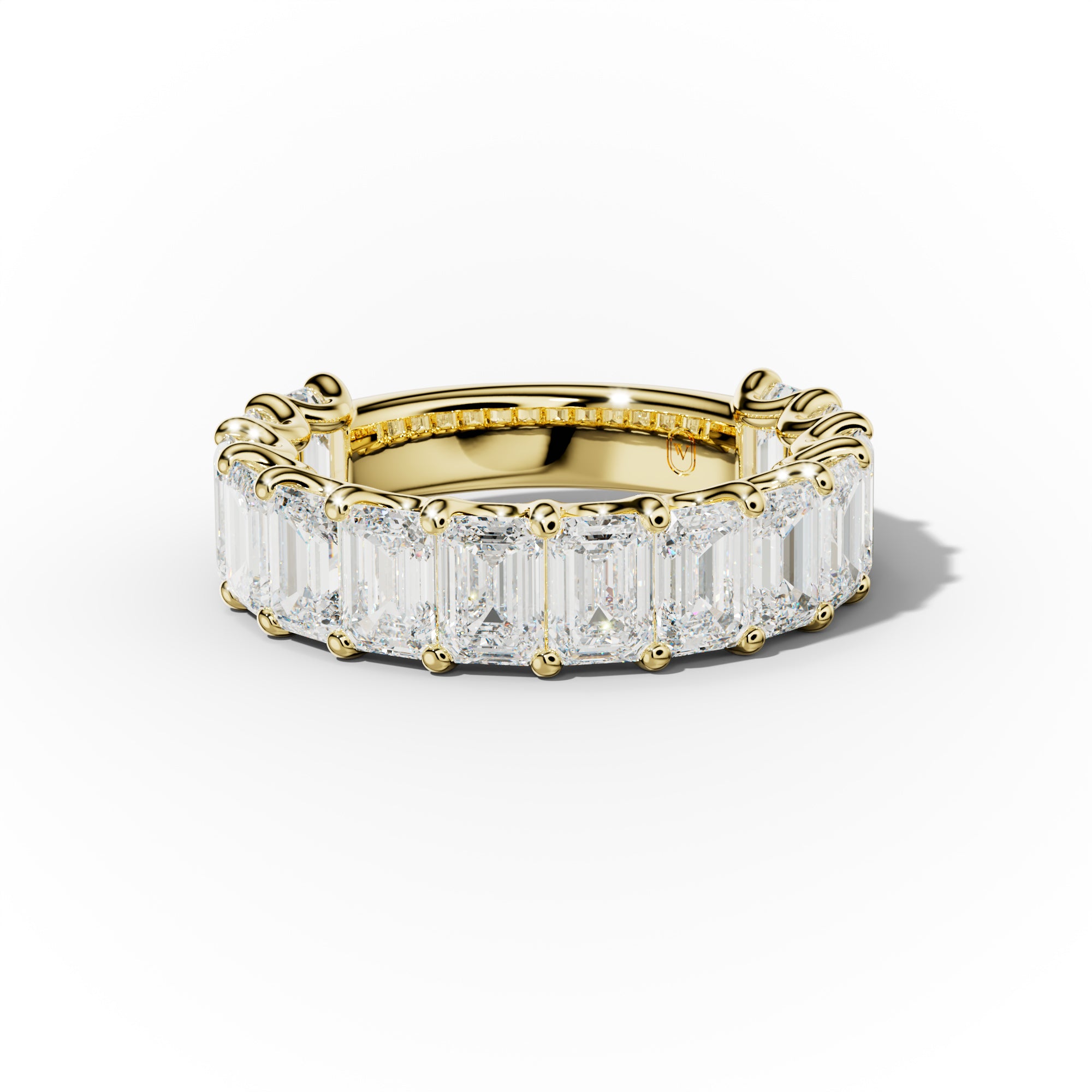 5.0 Carat Emerald Cut Diamond Anniversary Band U Prong