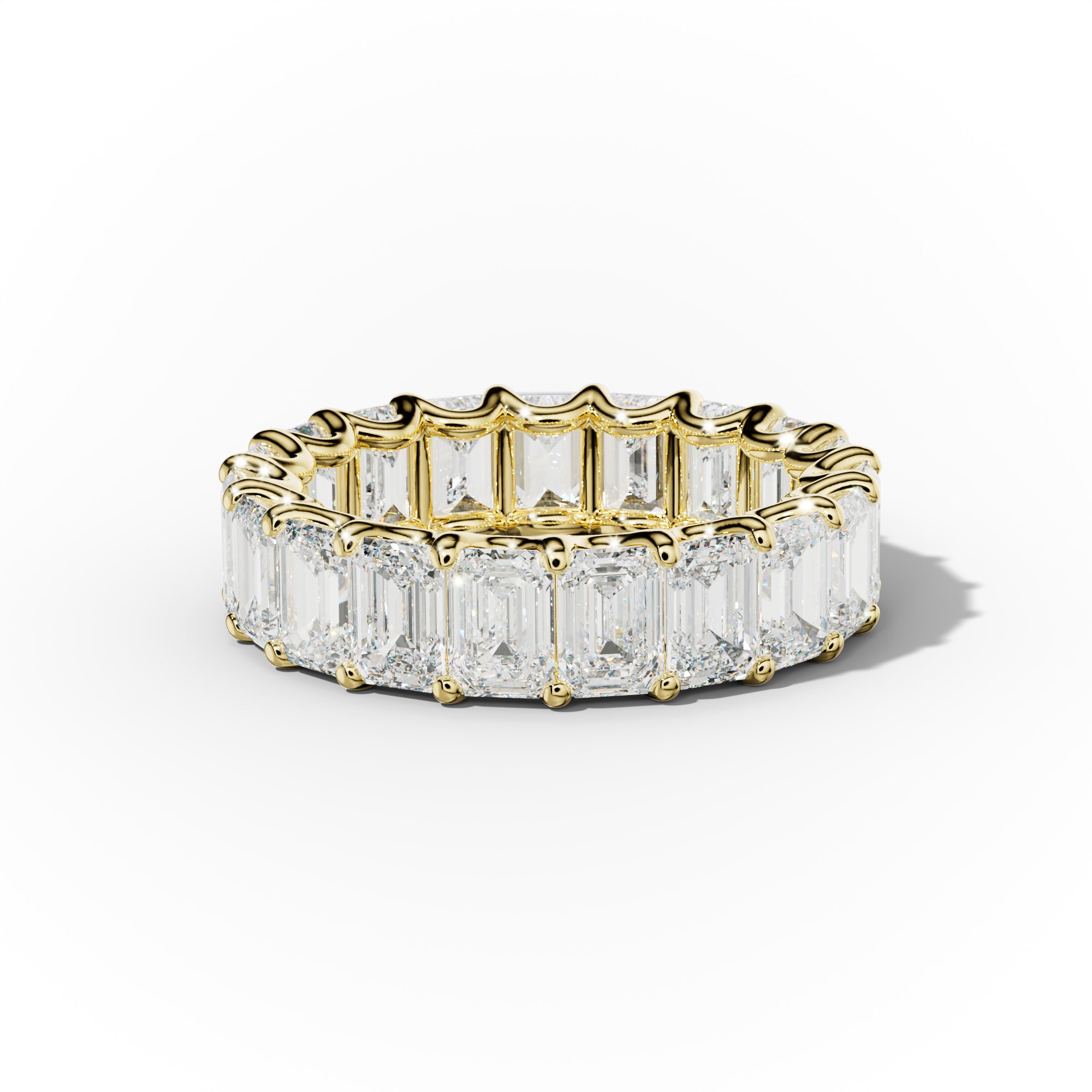 7.0 Carat Emerald Cut Diamond Eternity Band Shared Prong