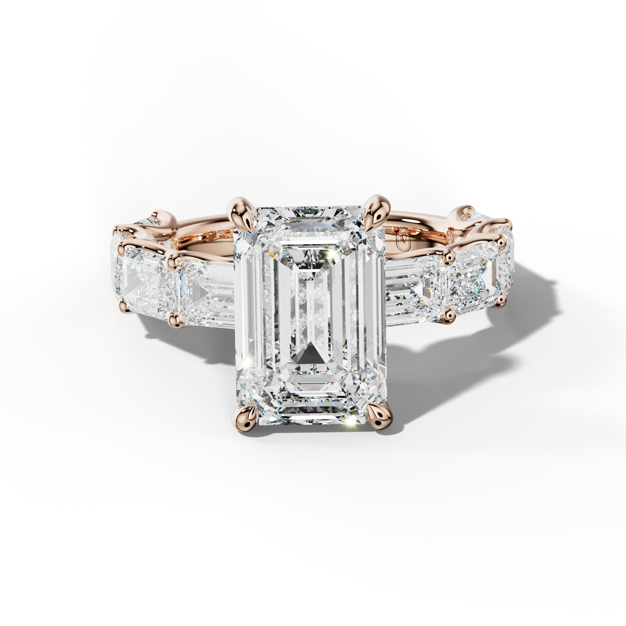 Oaklynn Emerald Cut Engagement Ring With East West Emerald Side Stones