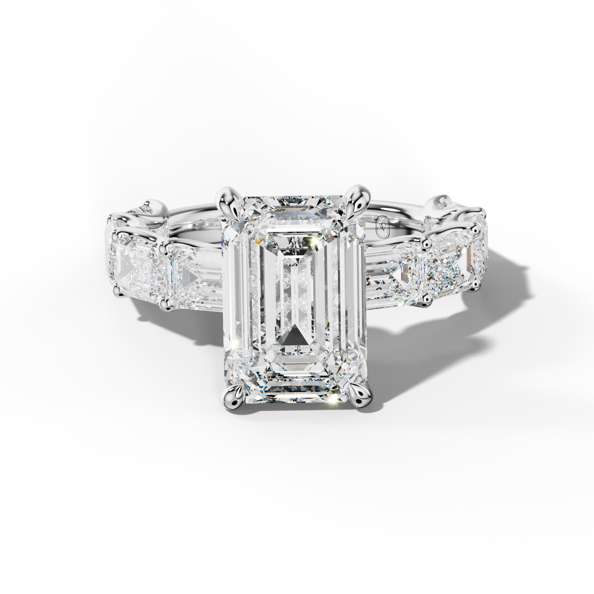 Oaklynn Emerald Cut Engagement Ring With East West Emerald Side Stones