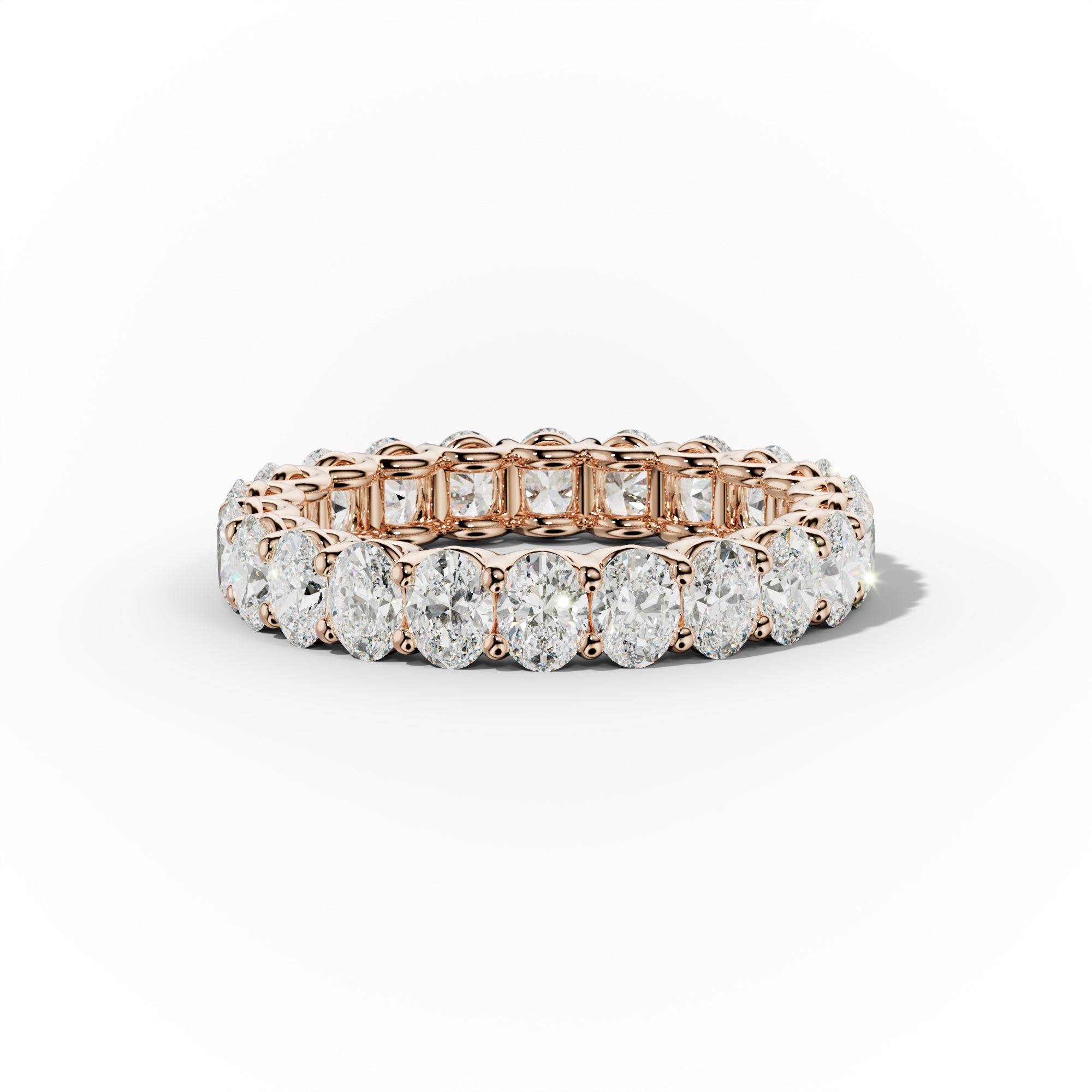 3.0 Carat Oval Cut Diamond Eternity Band Shared Prong