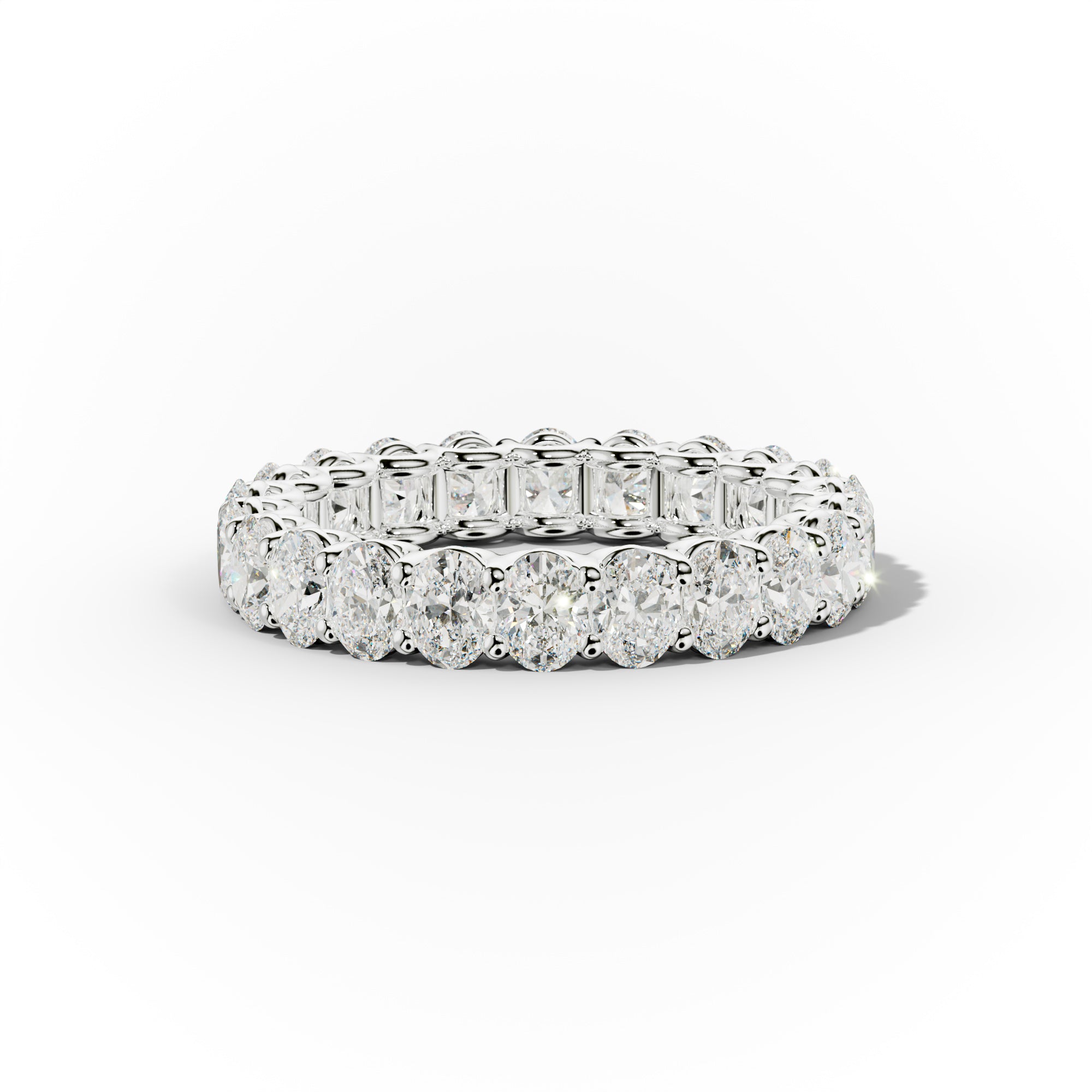 3.0 Carat Oval Cut Diamond Eternity Band Shared Prong