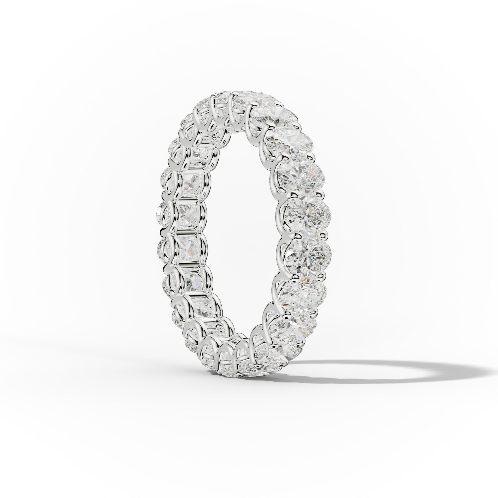 3.0 Carat Oval Cut Diamond Eternity Band Shared Prong