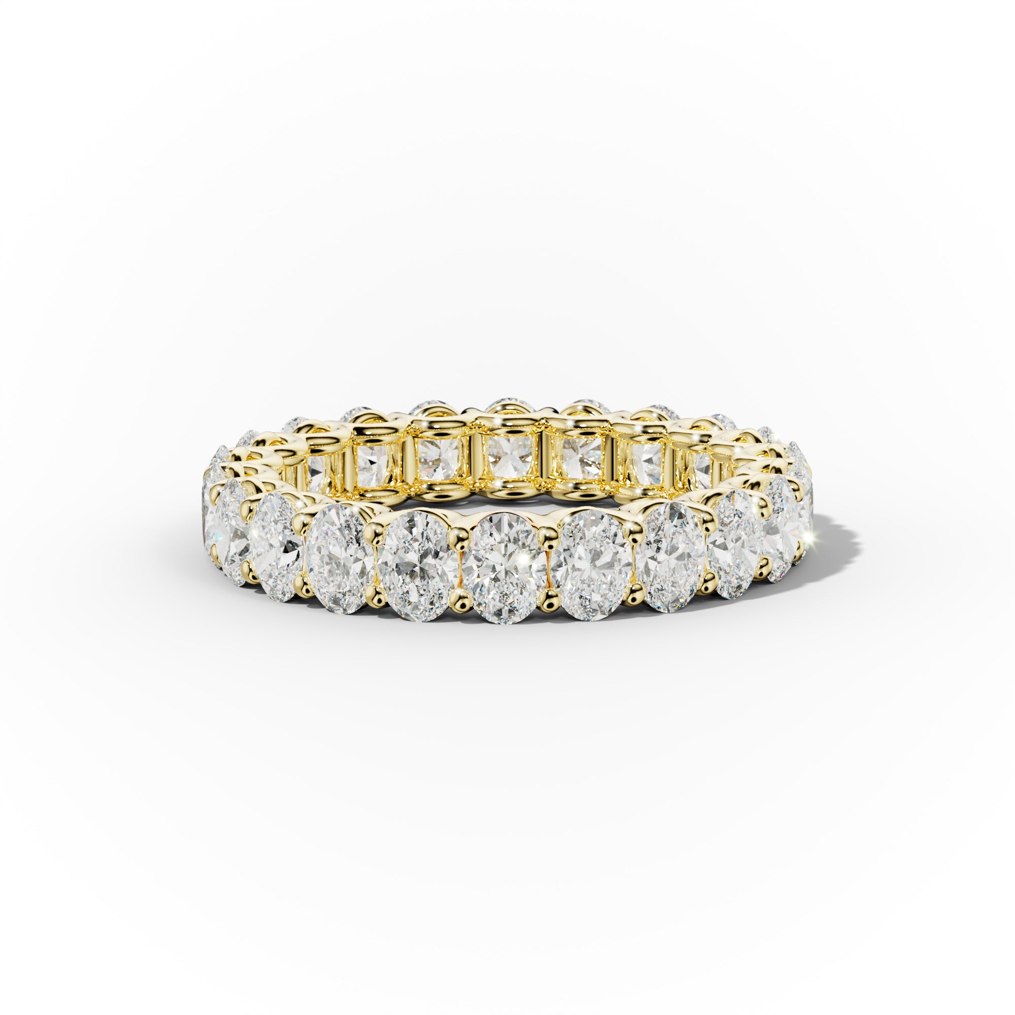 3.0 Carat Oval Cut Diamond Eternity Band Shared Prong