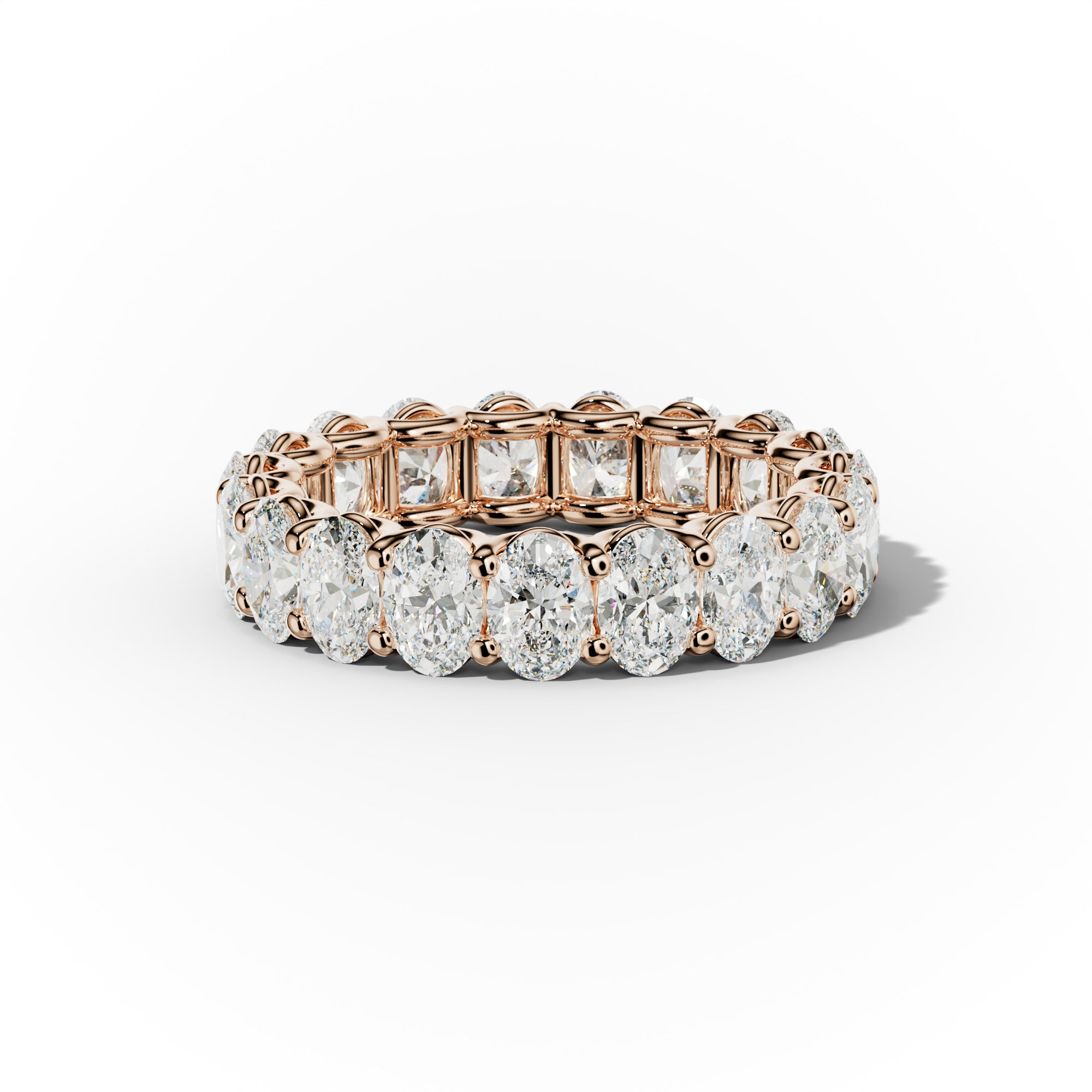 5.0 Carat Oval Cut Diamond Eternity Band Shared Prong