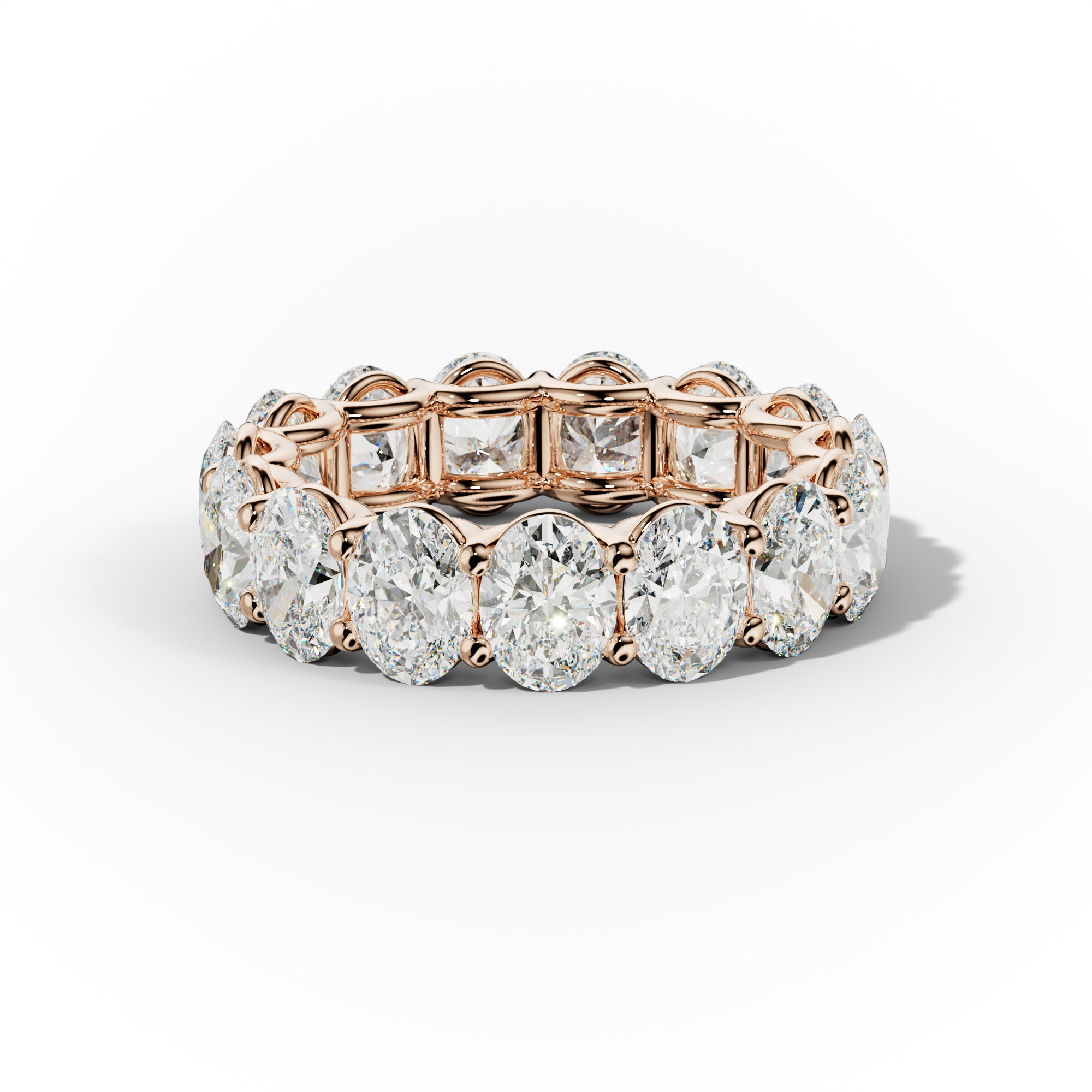 7.0 Carat Oval Cut Diamond Eternity Band Shared Prong