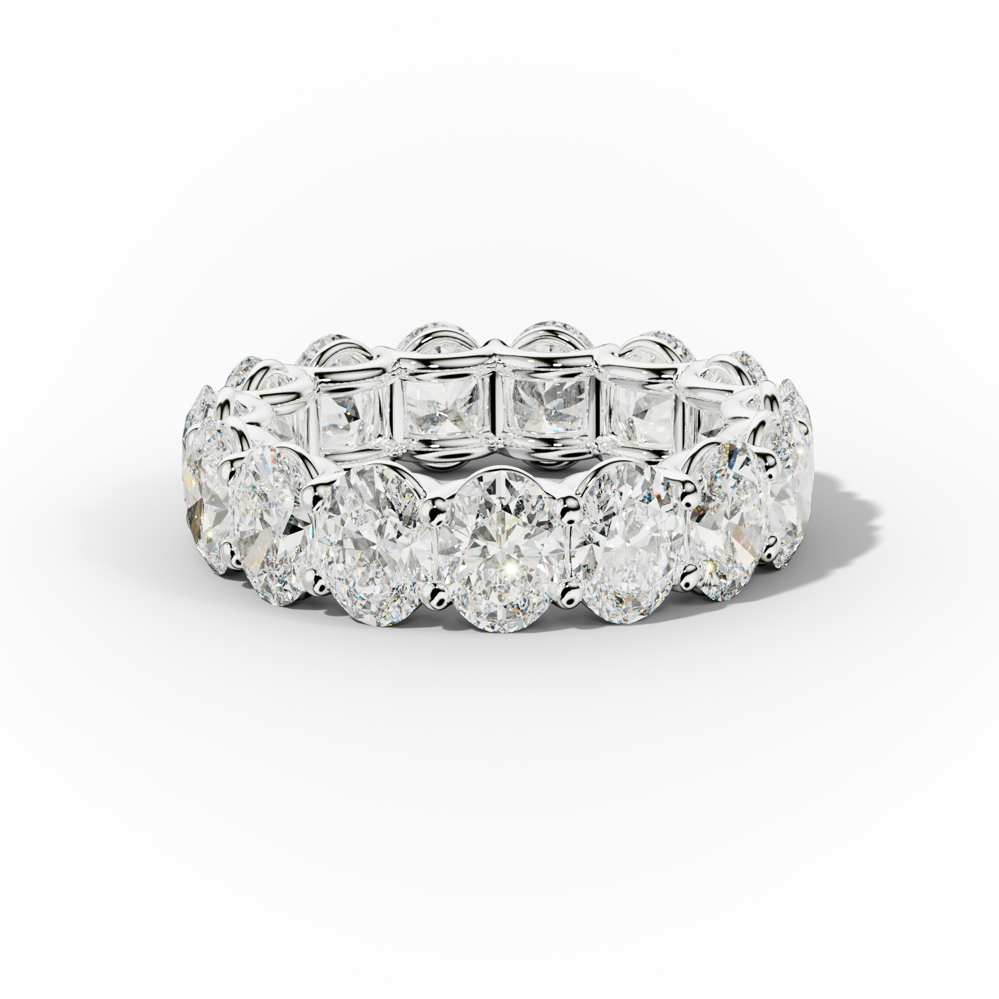 7.0 Carat Oval Cut Diamond Eternity Band Shared Prong