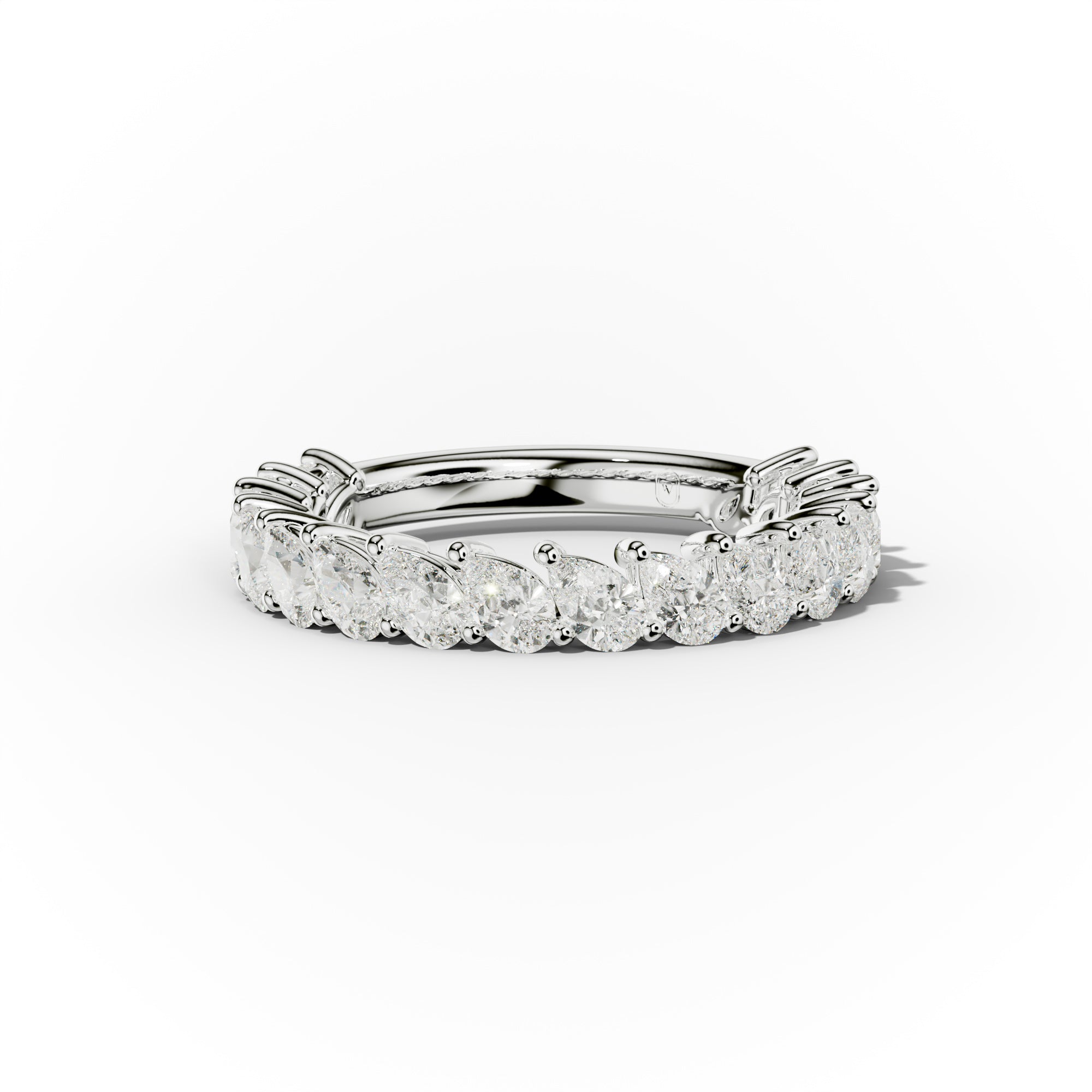2.0 Carat Slanted Pear Diamond Anniversary Ring