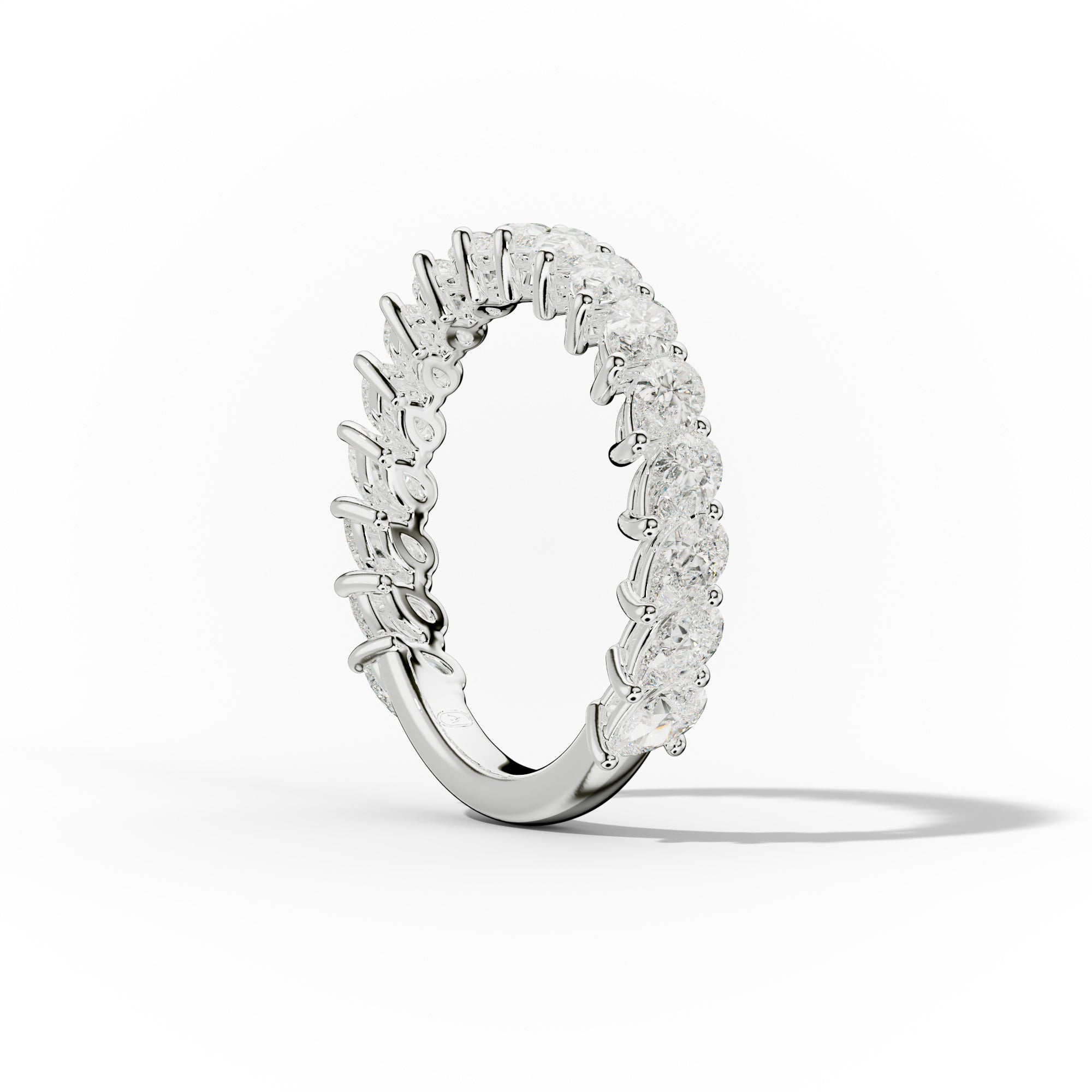 2.0 Carat Slanted Pear Diamond Anniversary Ring