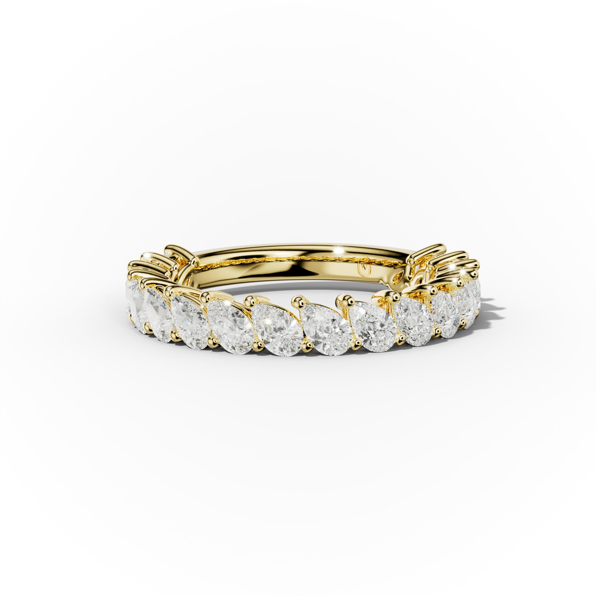 2.0 Carat Slanted Pear Diamond Anniversary Ring
