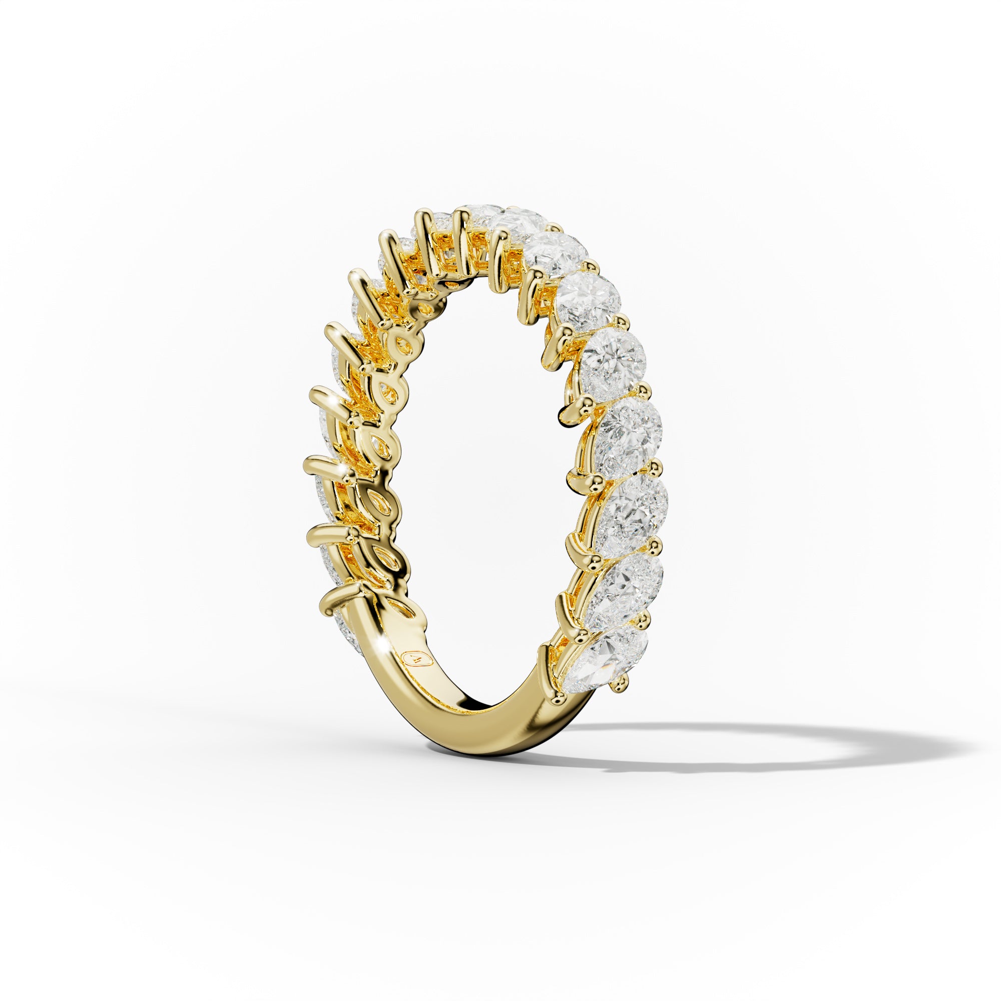 2.0 Carat Slanted Pear Diamond Anniversary Ring