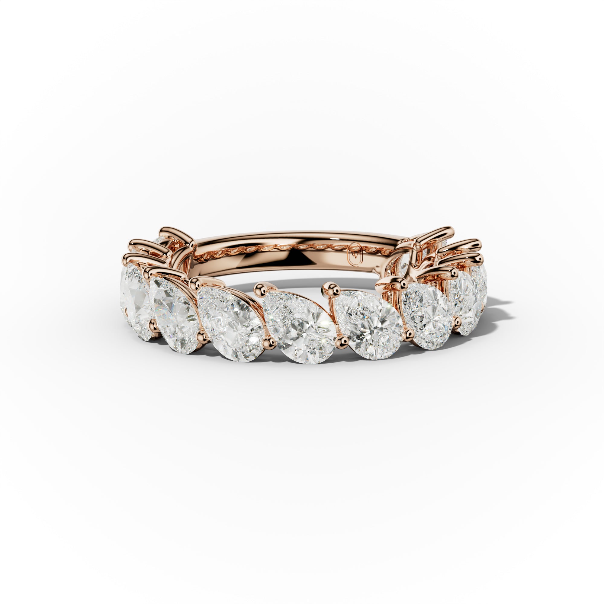 3.0 Carat Slanted Pear Diamond Anniversary Band