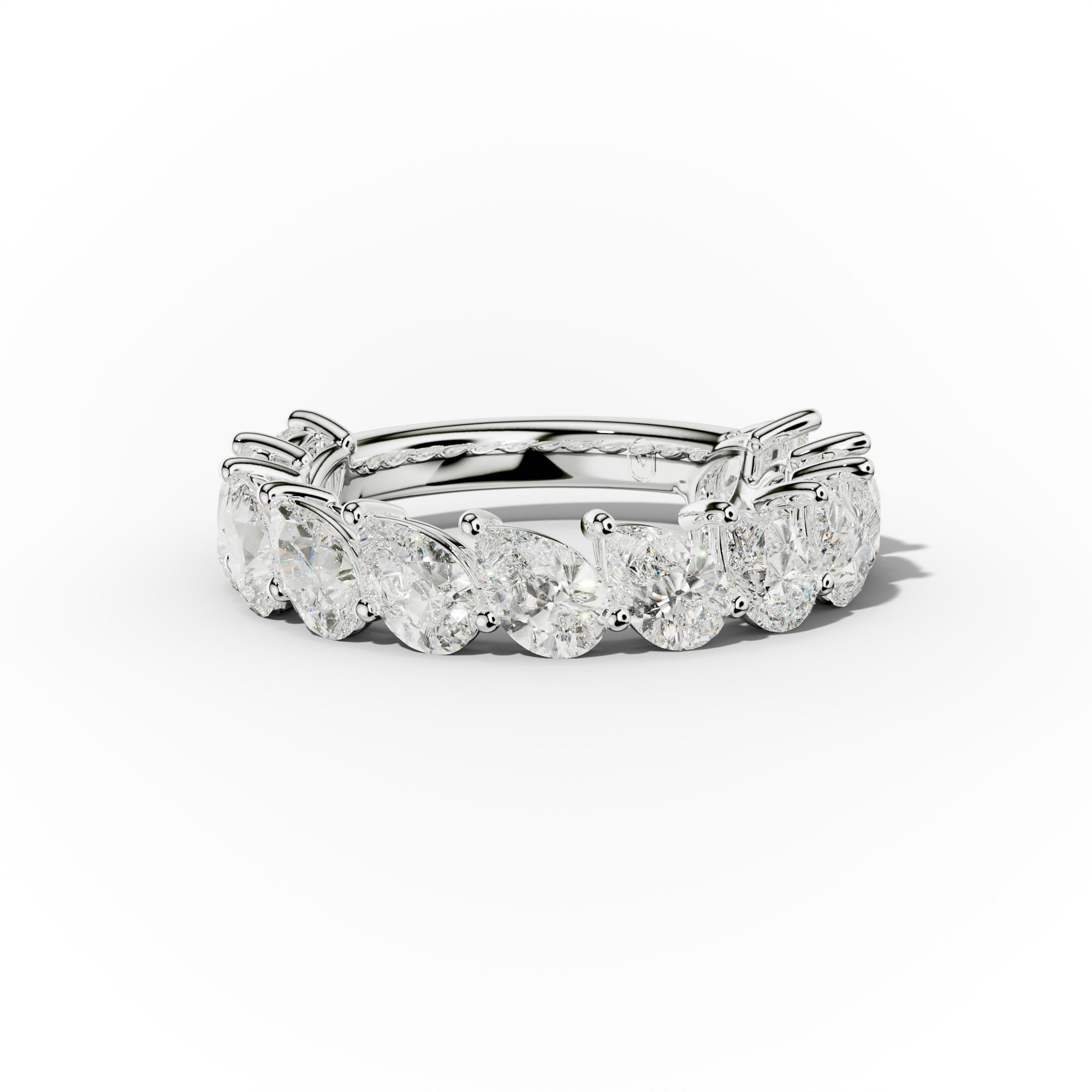 3.0 Carat Slanted Pear Diamond Anniversary Band