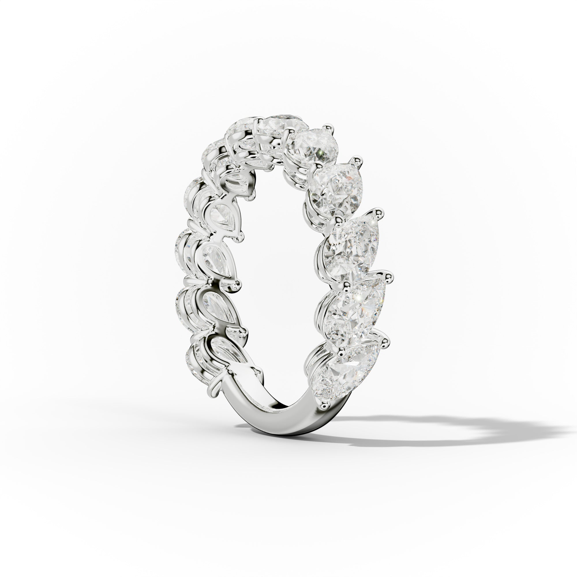 3.0 Carat Slanted Pear Diamond Anniversary Band