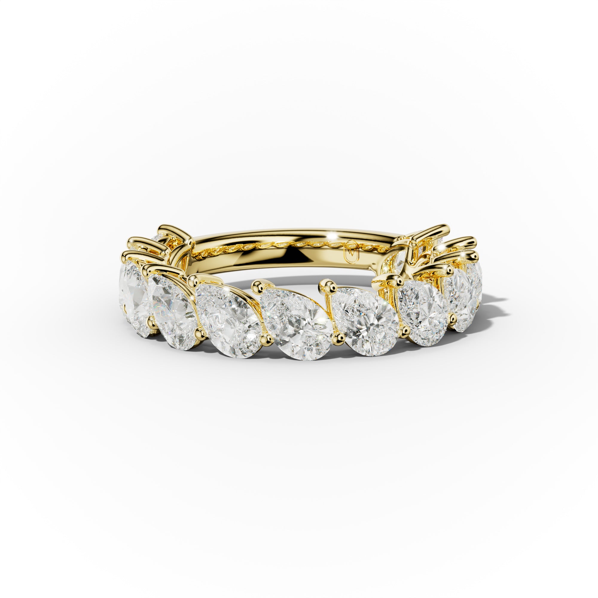 3.0 Carat Slanted Pear Diamond Anniversary Band