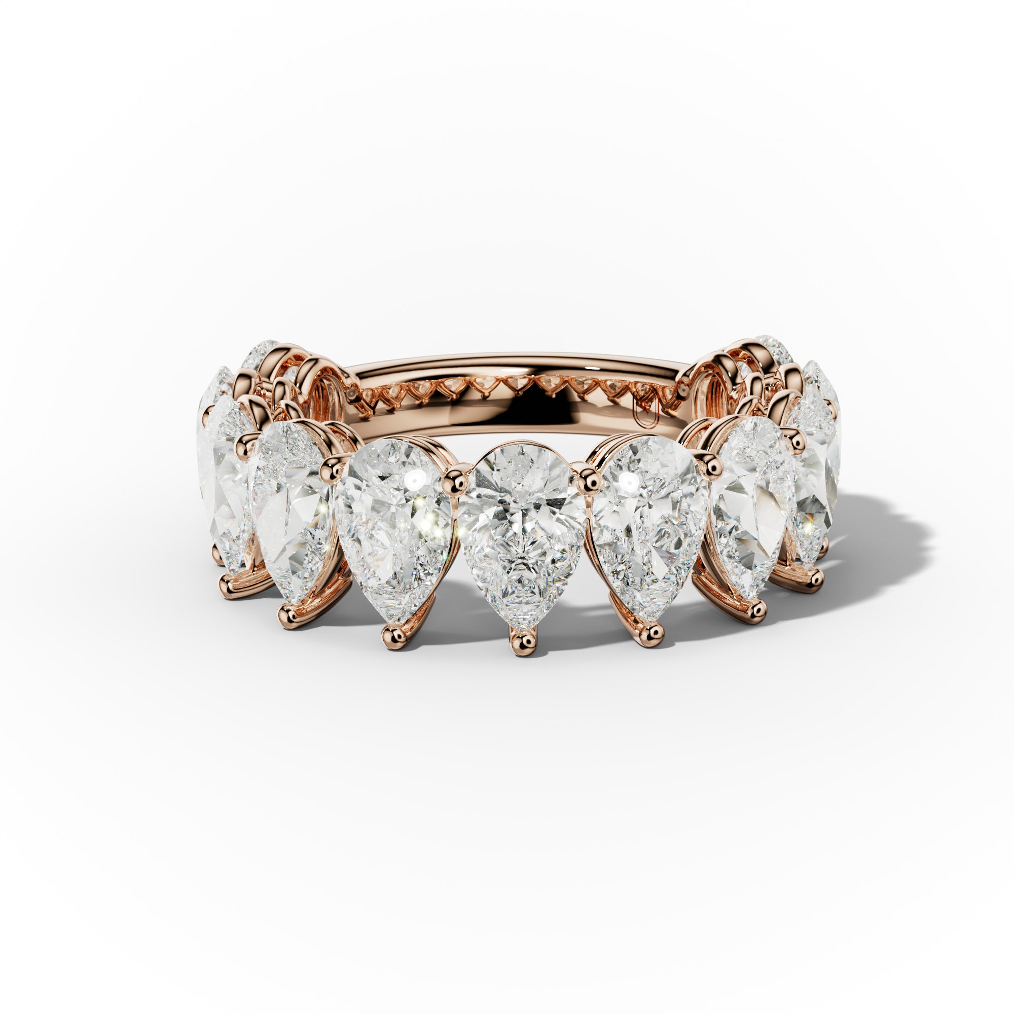 6.0 Carat Pear Shape Diamond Anniversary Band