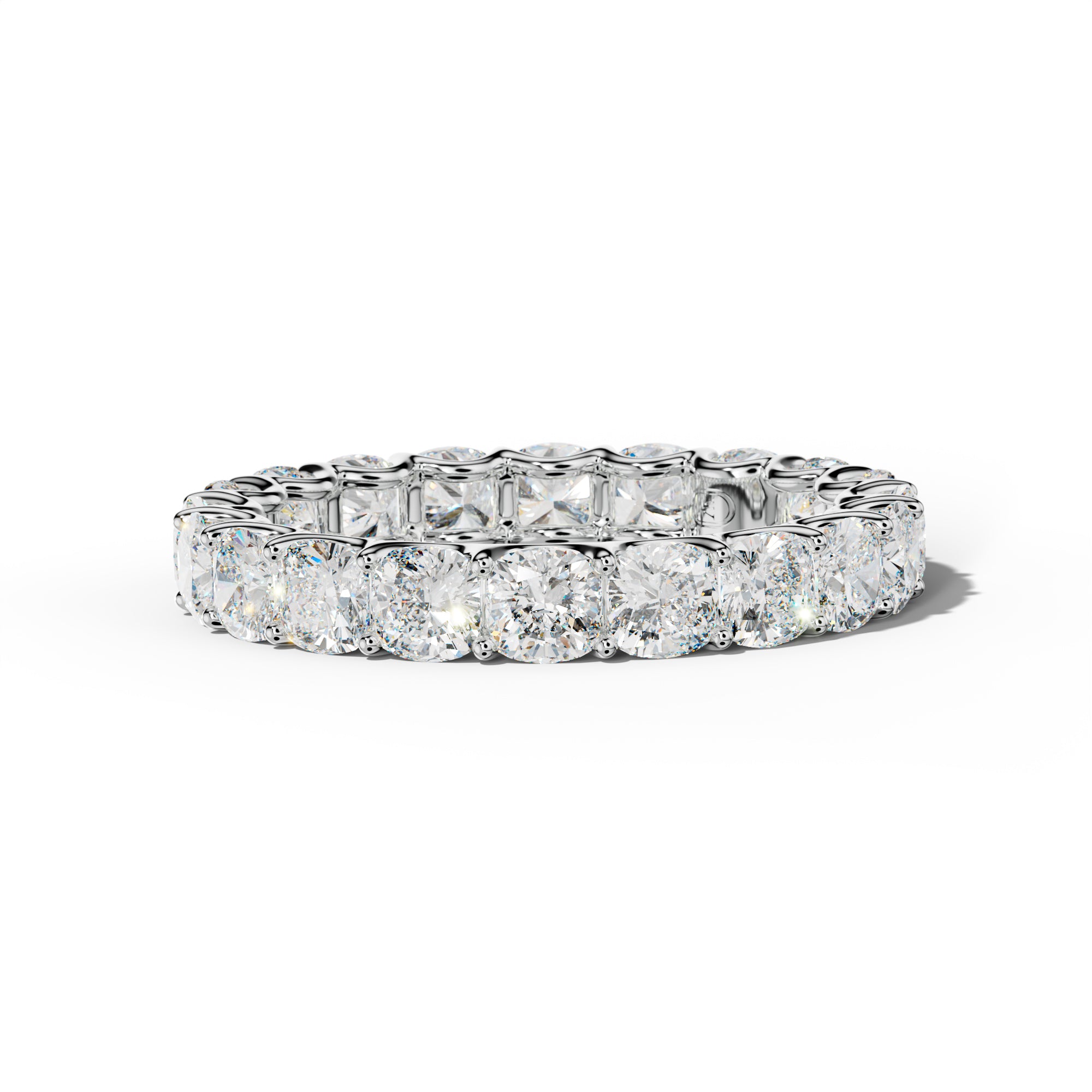 4.0 Carat Cushion Diamond Eternity Band U Prong