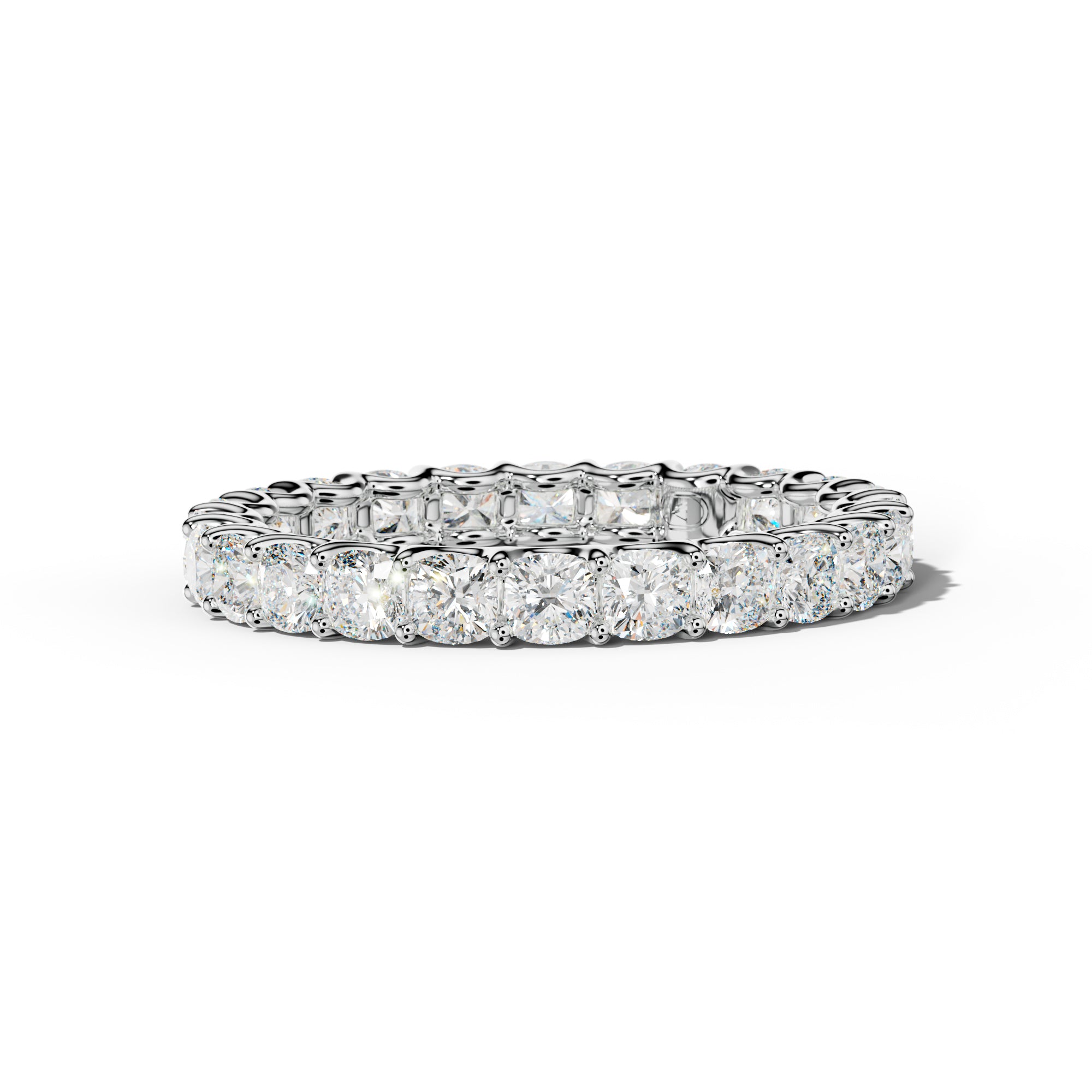 3.0 Carat Cushion Diamond Eternity Band U Prong