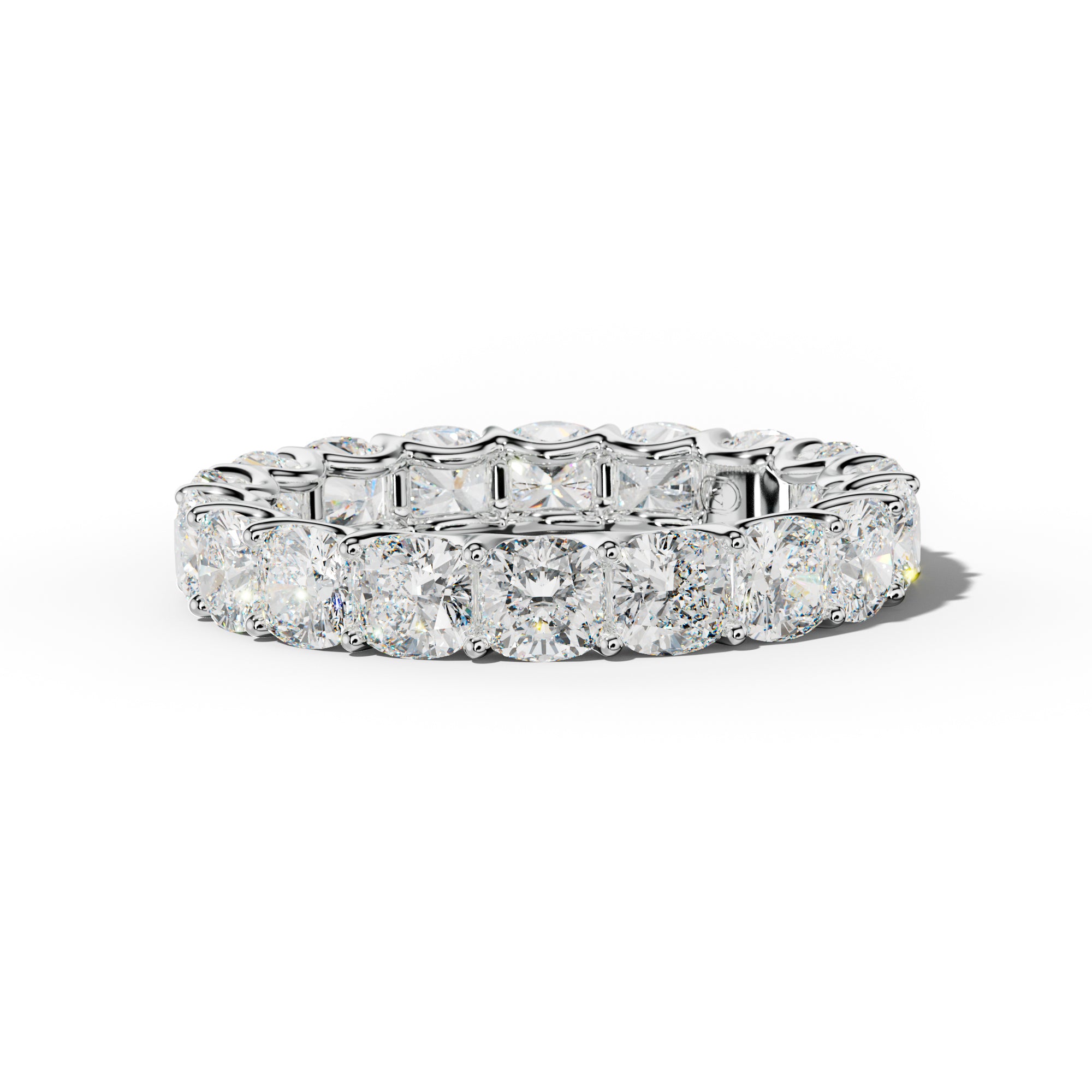 6.0 Carat Cushion Diamond Eternity Band U Prong
