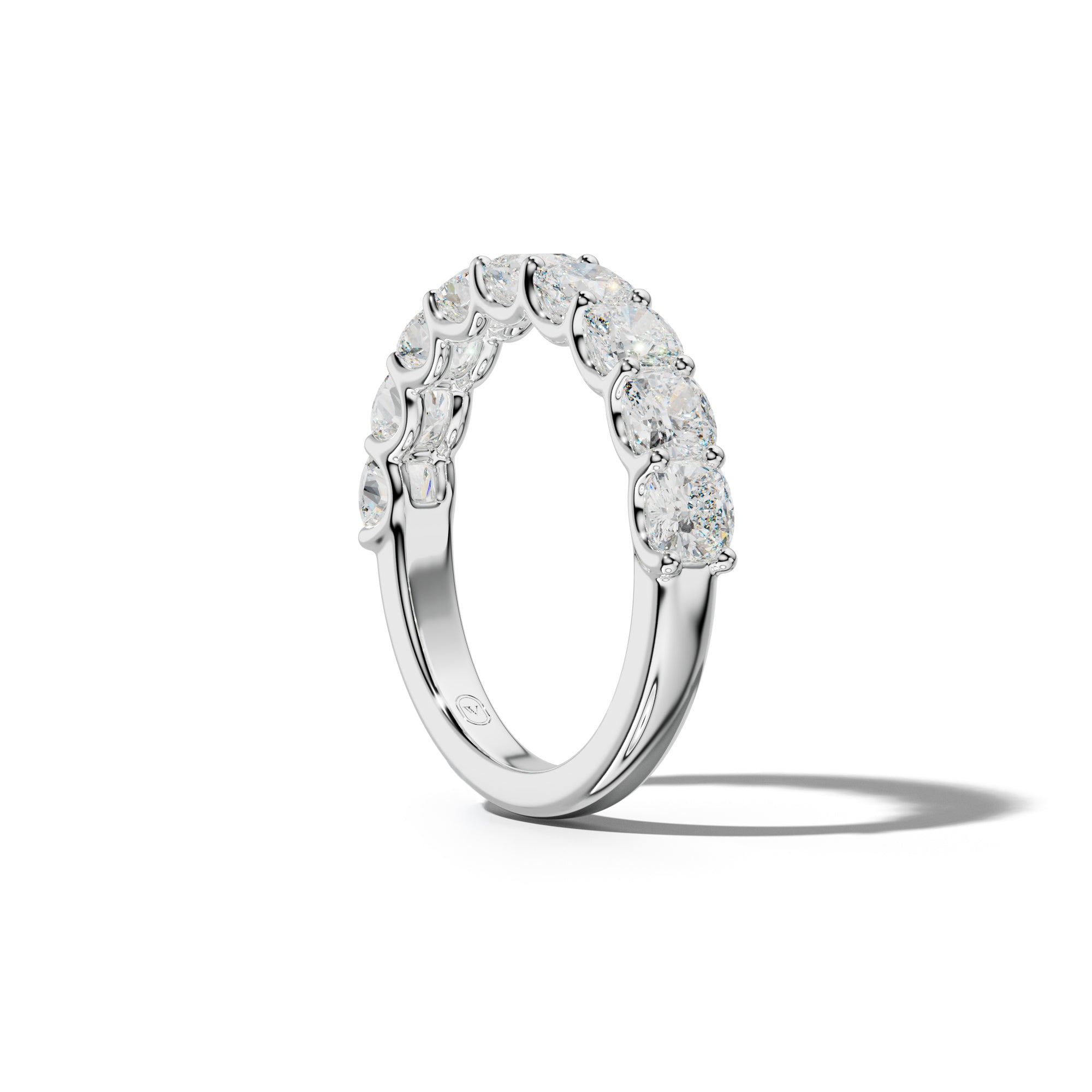 3.0 Carat Cushion Diamond Half Anniversary Band U Prong
